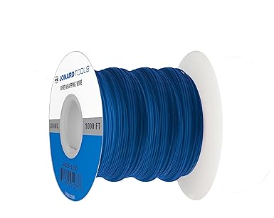 Jonard Tools R30B-1000 Blue Insulated Kynar Copper Wire Roll, 30 AWG, 1000 ft Length