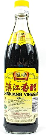 Heng Shun - Set of 2 Bottles of Black Chinkiang Vinegar in 550 ml Glass Bottle – Traditional Chinese Rice Vinegar (Black) Ideal for Sauces and Seasonings