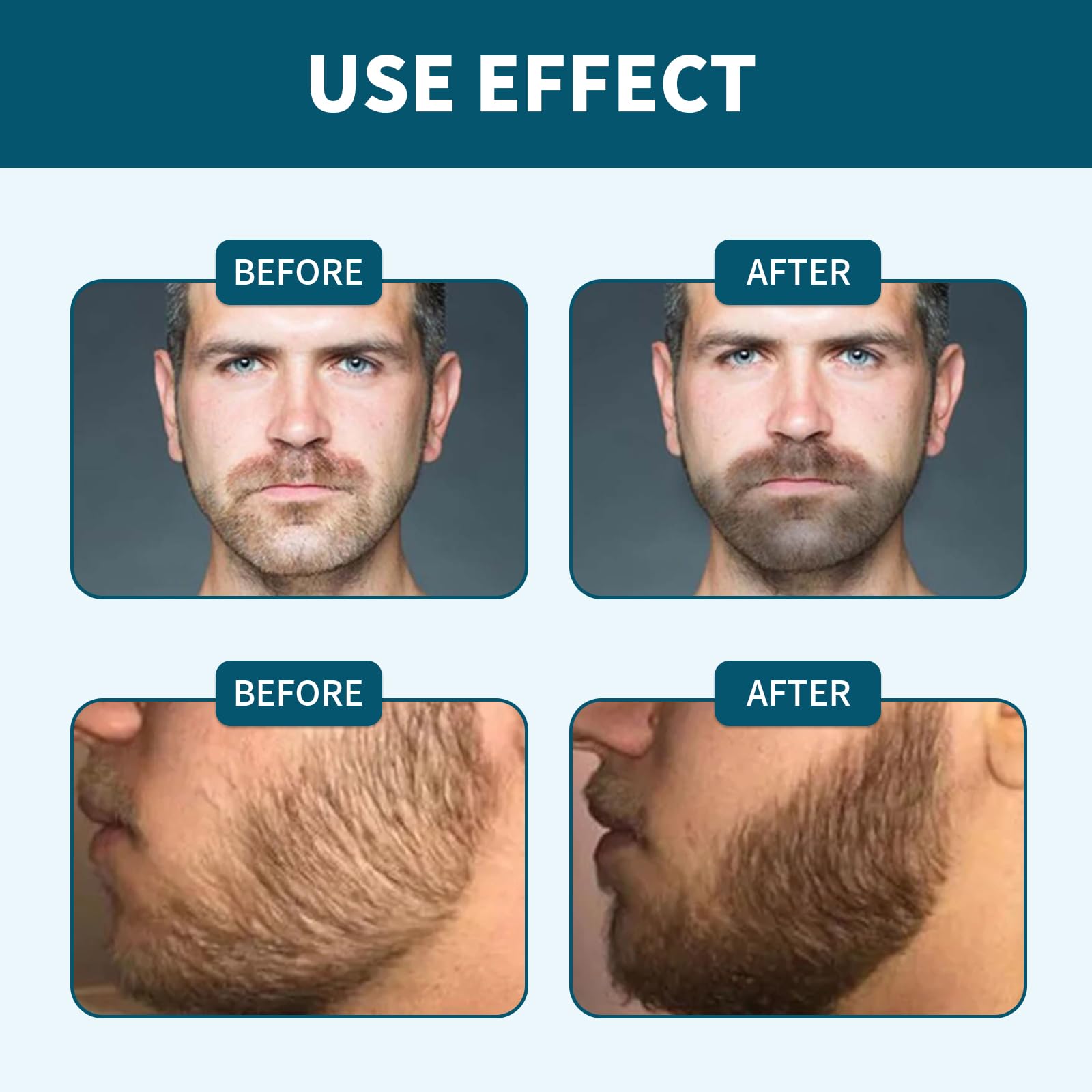 XdealCozyxc 4 matite da barba da uomo, penna per barba facile e impermeabile (nero)
