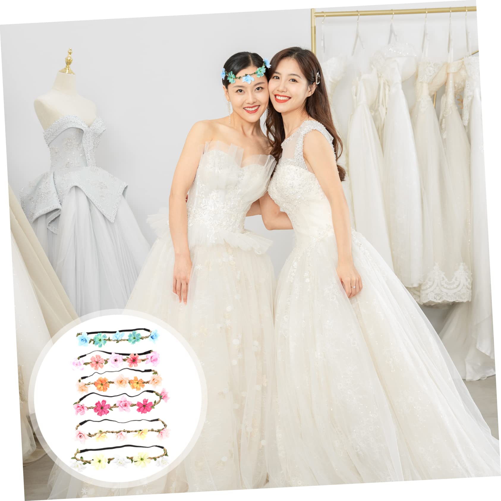 Stk Brautkranz Stirnband wedding hair accessories Girlanden zur Dekoration Braut Stirnband Blumen- Diademe für Mädchen Blumenstirnband Blumenkrone für Mädchen elastische Kordel