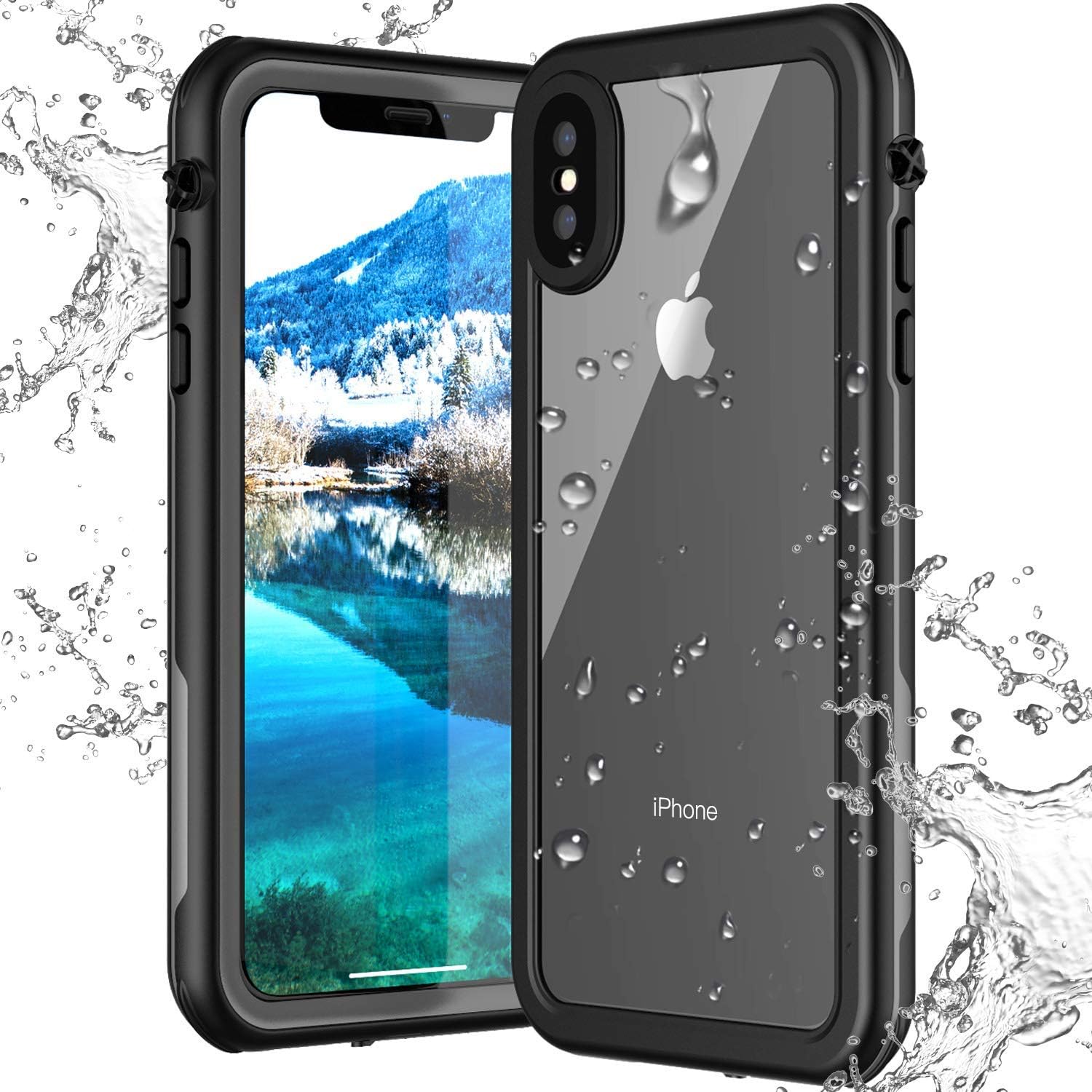 iPhone X/iPhone XS Waterproof Case,Waterproof Shockproof Dirtproof Full Body Protective Cover with Built-in Screen Protector Underwater Case for Apple iPhone X/iPhone XS 5.8 inch