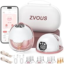 Wearable Breast Pump,Hands Free Electric Wireless Portable White