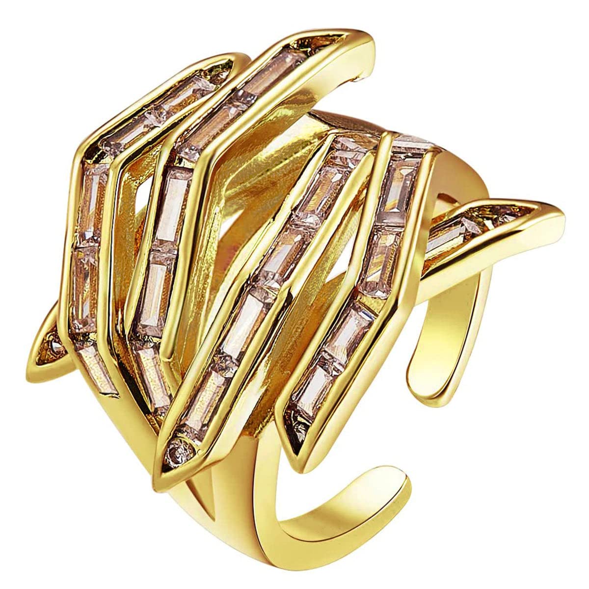ZIVOM® Copper Arrow Copper Cubic Zirconia Crystal Baguette Cut Silver Adjustable Ring Women (B0C176L19D) Amazon Price History, Amazon Price Tracker