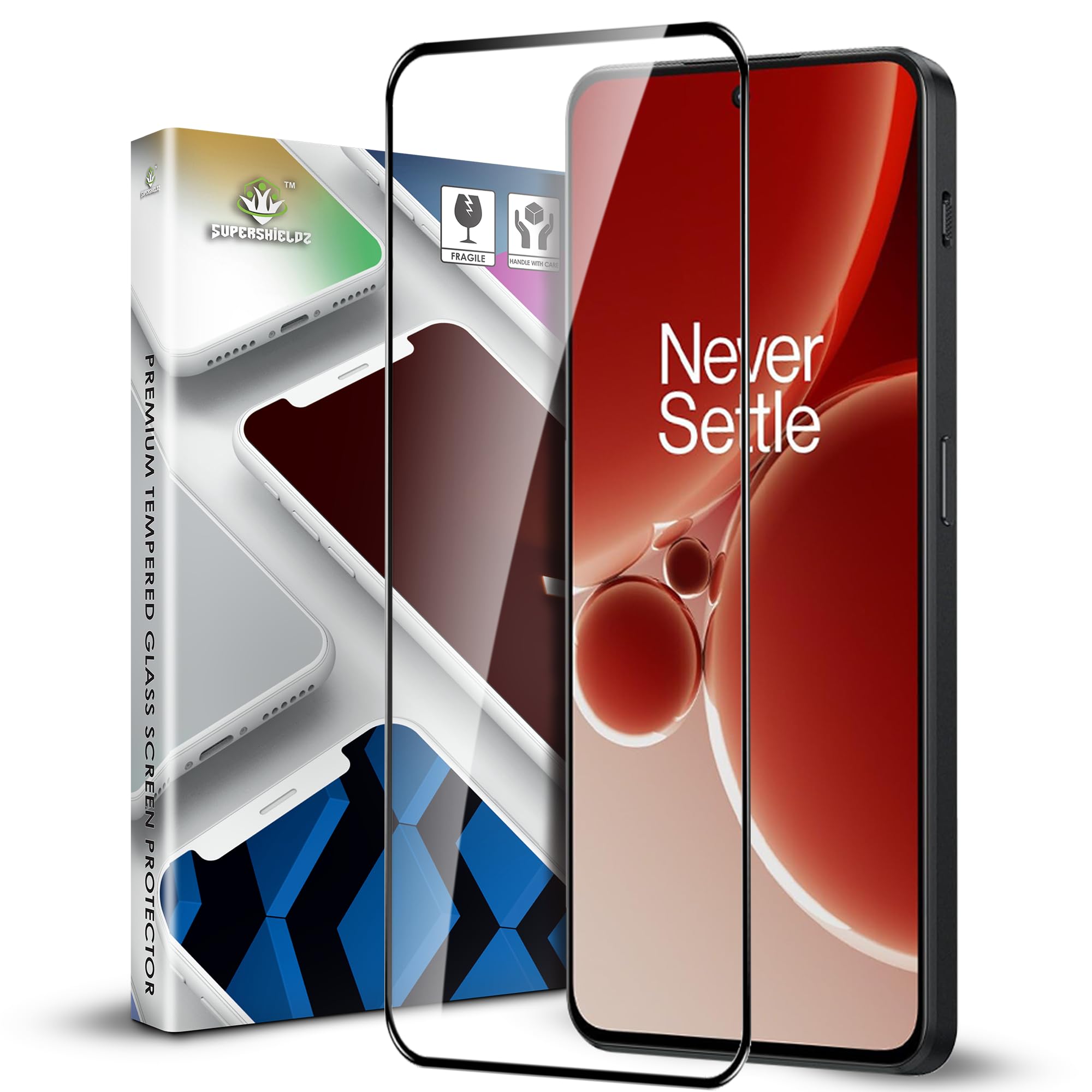 Supershieldz NeoGuard HD+ Tempered Glass Screen Protector Guard for OnePlus Nord 3 5G and Nord CE3 / CE 3, 9H Hardness, Edge-to-Edge, Military Grade Protection, Easy Installation Kit