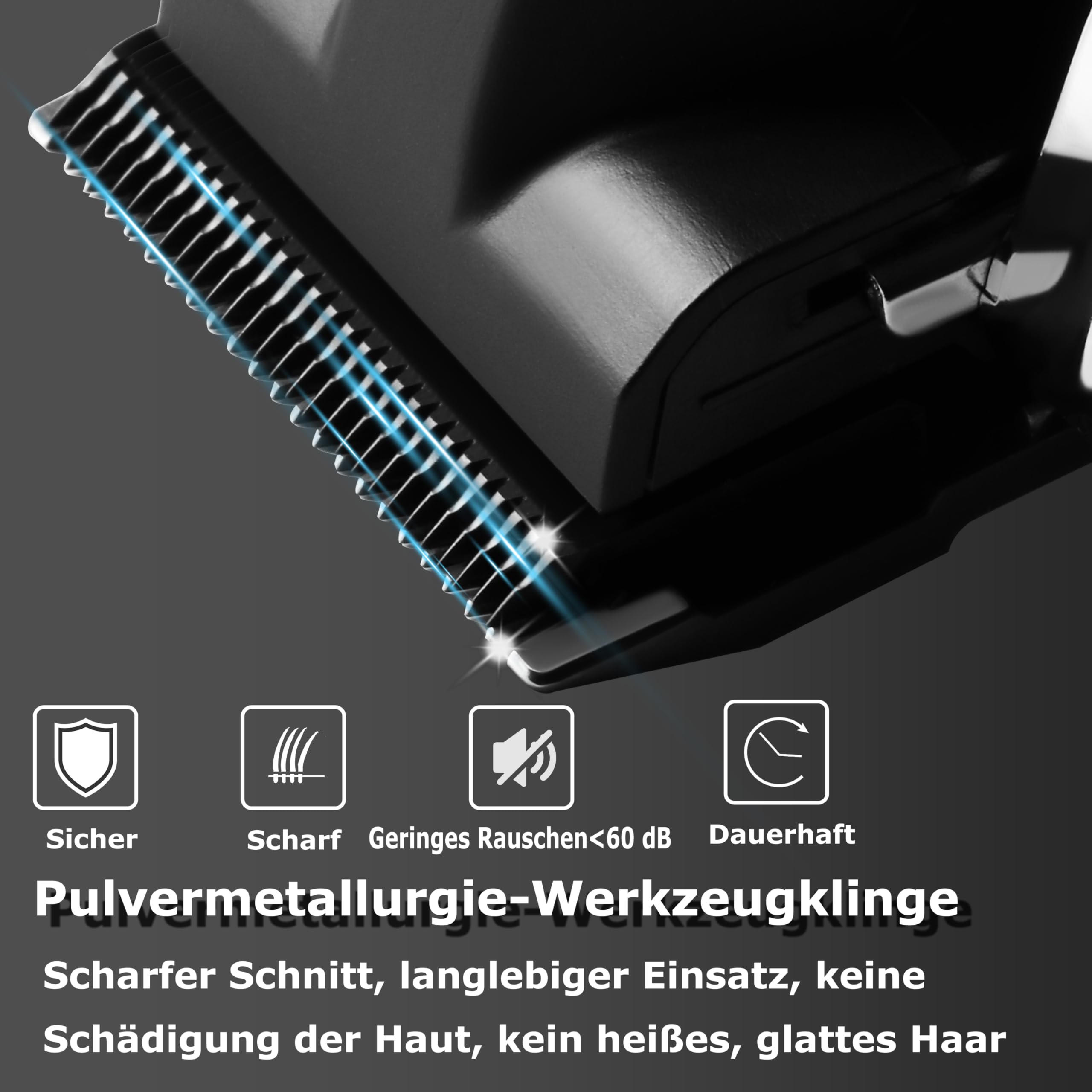 KEME Ihaarschneidemaschine und Barttrimmer Set profi, Barbierschere zum Haareschneiden, Elektrische Trimmer für Männer, T Blade Grooming Kit mit 11 Führungskämmen für die Familie