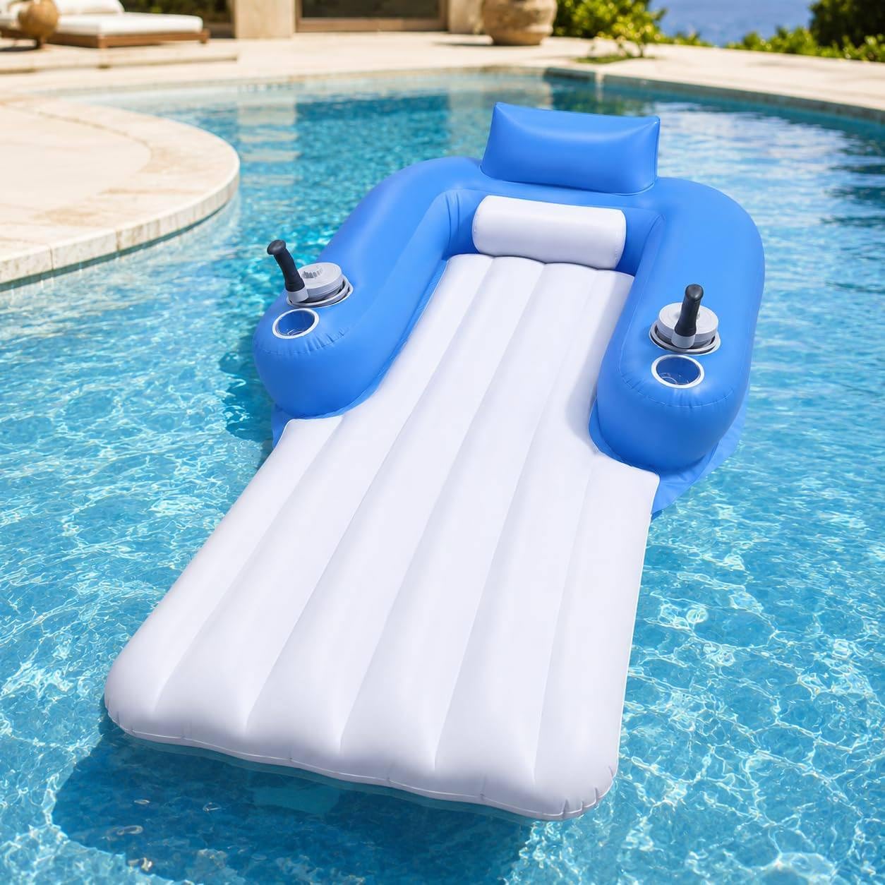 Tumbona de Piscina Motorizada, Flotador Motorizado Recargable con Propulsor Rectangle