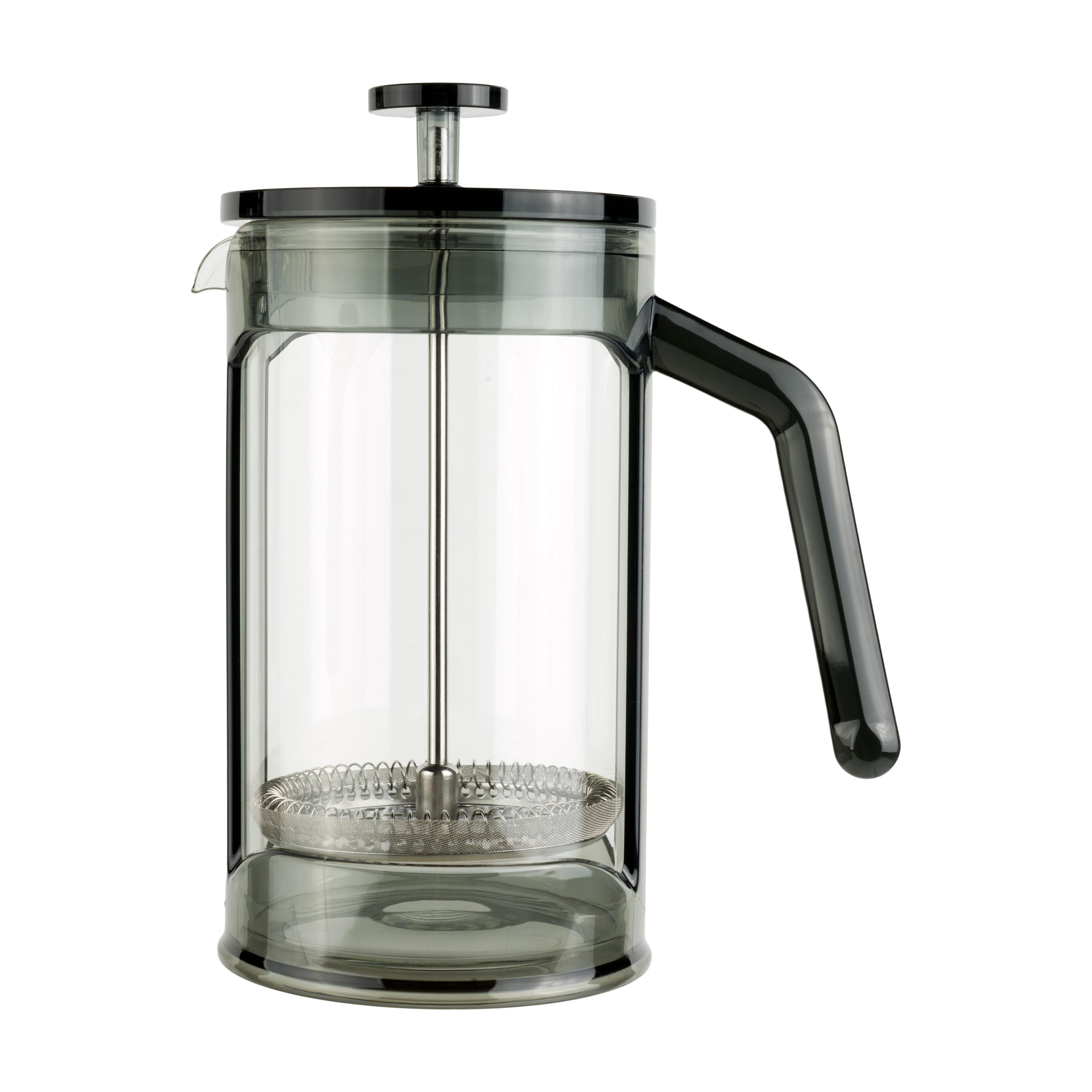 Café Olé Chiaro Cafetière, Black, 600ml / 2-3 Mugs / 5 Espresso Cups, French Press Coffee Maker, Stainless Steel Mesh Filter, Glass Beaker, Acrylic Body and Handle