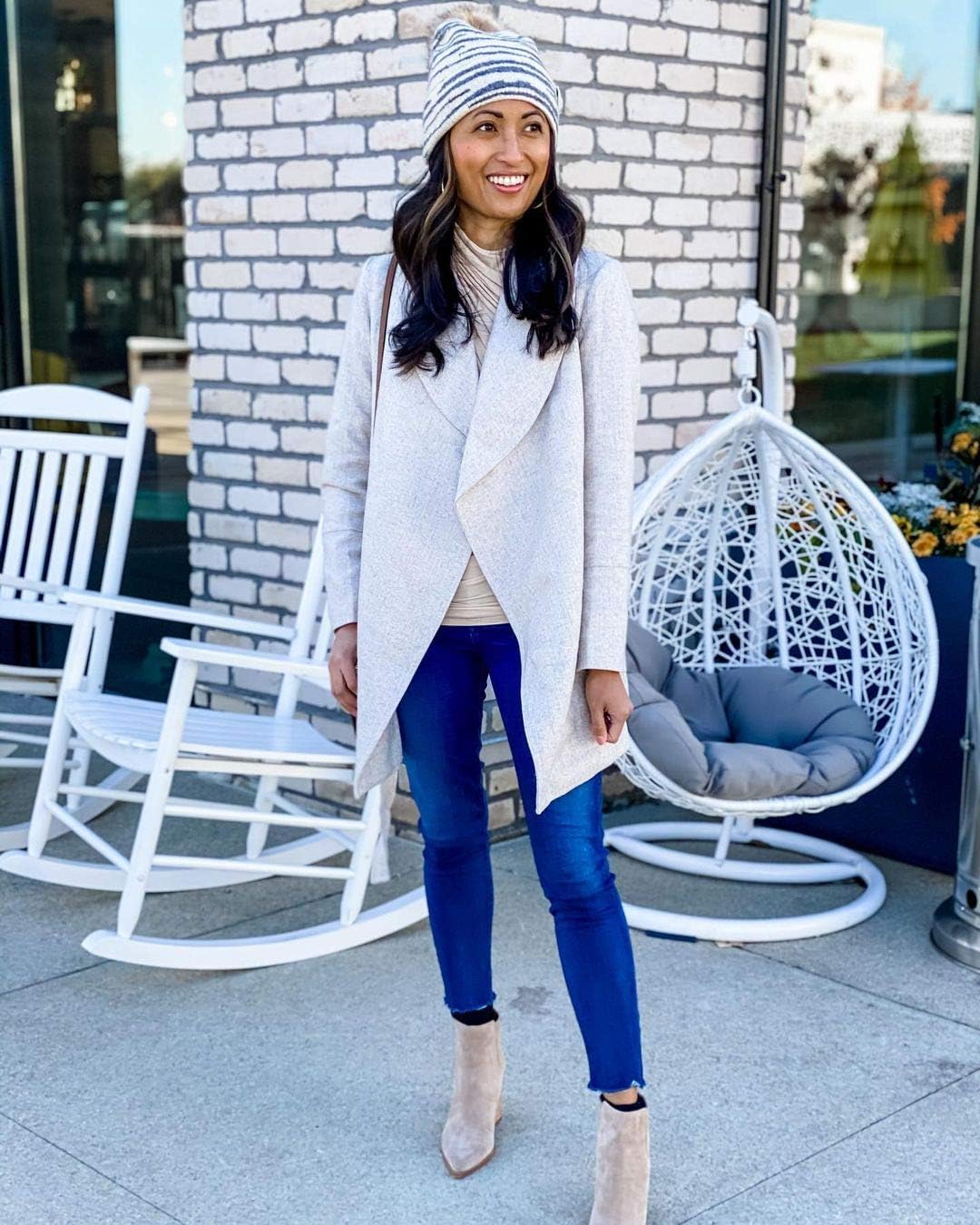 Funky Junque Women’s Pom Pom Beanie – Soft Knit Winter Hat for Women & Teens, Leopard & Zebra Fashion Animal Print Beanies - Image 4