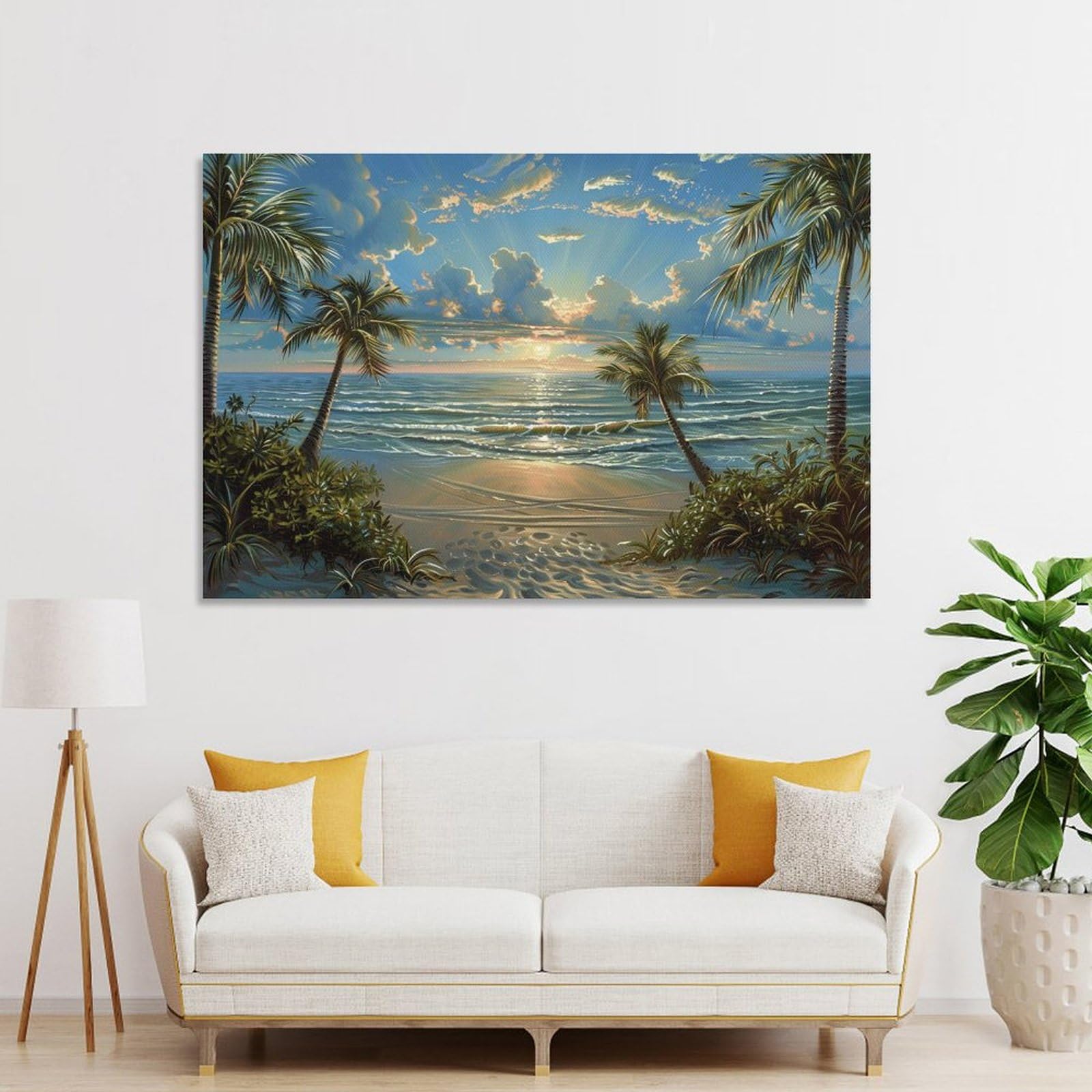風景画 ヤシの木と海のパステル画 風景画 ヤシの木と海のパステル画 81a5c5hue8L._UF894