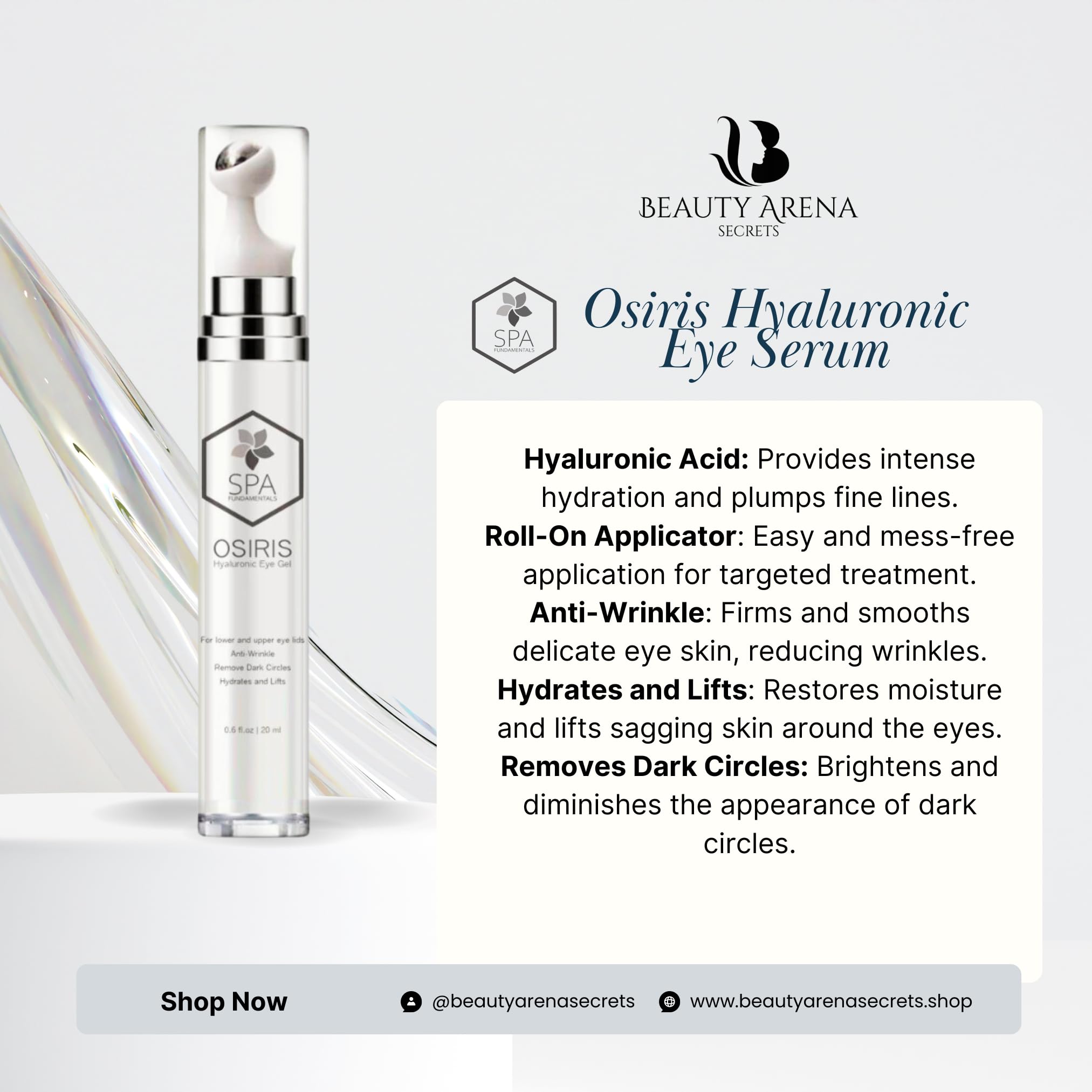 Spa Fundamentals Osiris Anti-Aging Eye Serum - Anti-Wrinkle Hyaluronic Acid