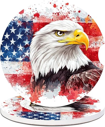 Miniatura 15 de Paquete de 2 posavasos para automóvil, posavasos abstractos de cerámica absorbente de bosque de montaña, posavasos para portavasos de automóvil,