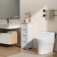 Vista 6 de Gizoon 33'' Bathroom Storage Cabinet Freestanding with Drawers Floor Organizer Cabinet for Hallway Living Room and Bathroom, White