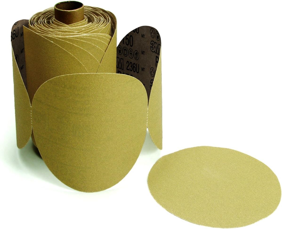 3M Stikit Gold Paper Disc Roll, 216U, 01200, 6 in, P800 grade, 75 Discs Per Roll, Automotive Abrasive Disc