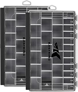 KastKing HyperSeal Waterproof Tackle Box, 3700 2 Packs, Black | Tackle Tray Storage Fishing Gear, Tackle Box Organizer, DIY Dividers, One-Hand Open and Close