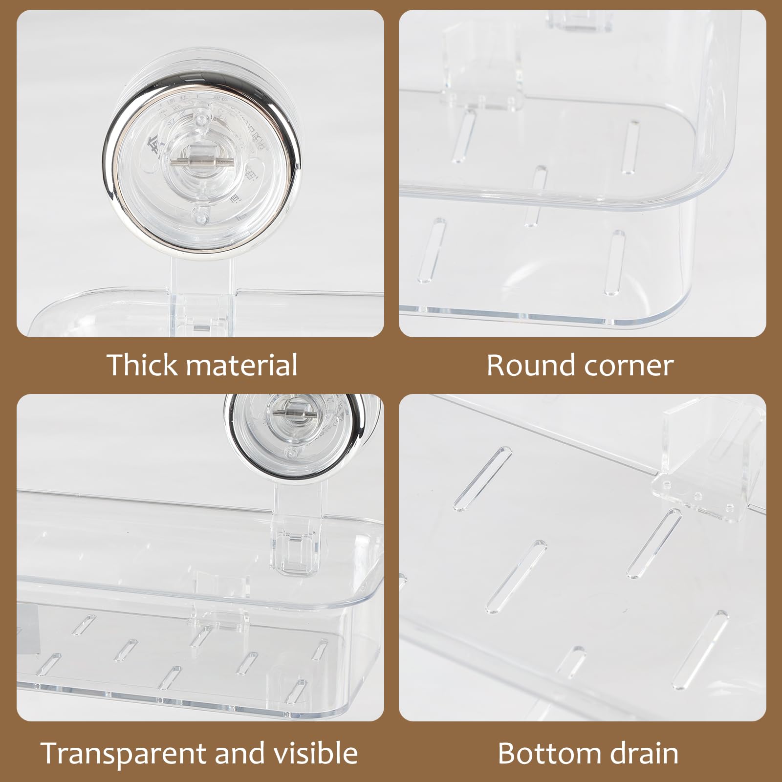 Gzsekken Clear Plastic Shower Caddy with Suction, Bathroom Shelf and Storage Organizer - Image 4