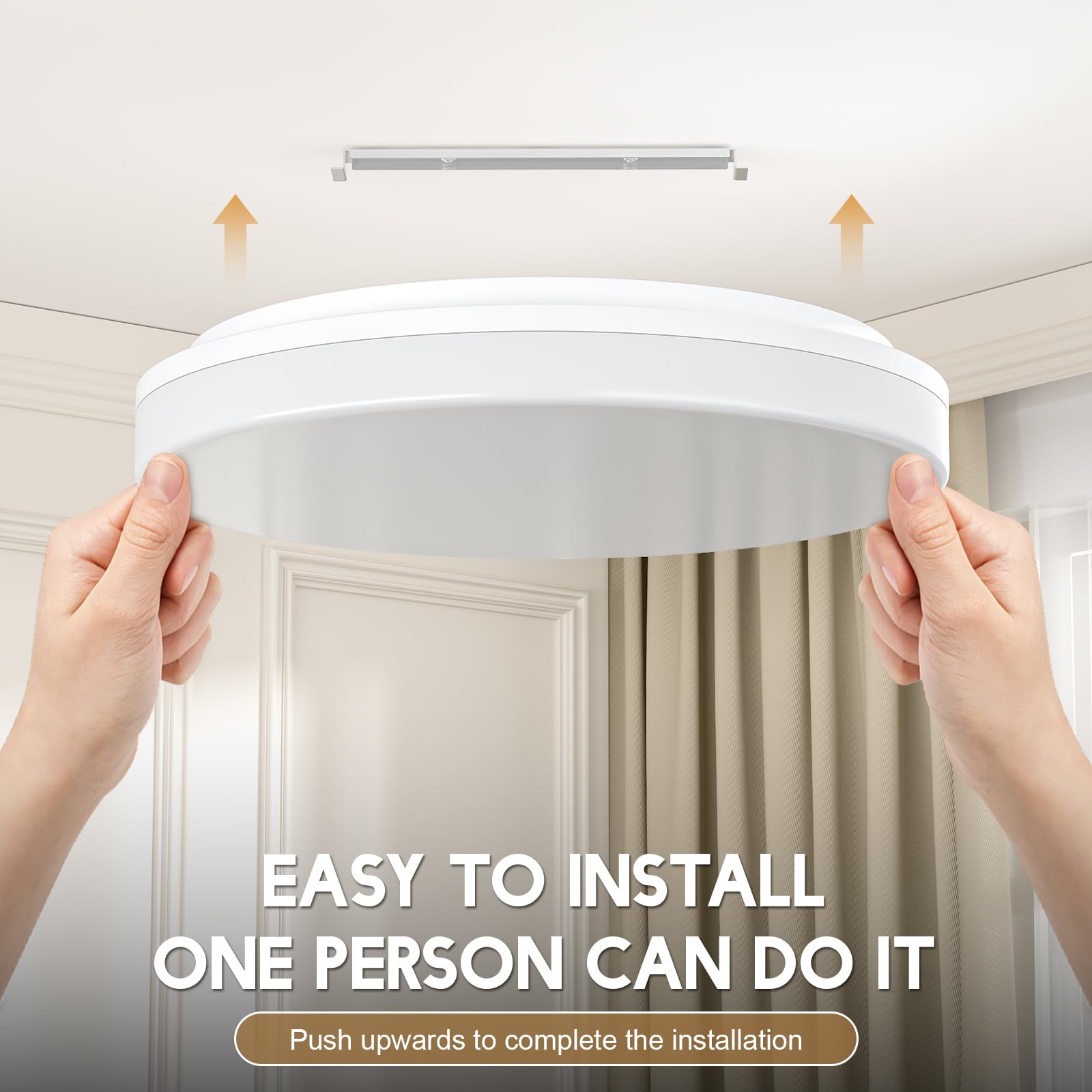 18W moderno impermeabile LED Lampada a soffitto tondo sottile plafoniera 1650lm Bianco caldo 3000K plafoniere a led per Soggiorno Sala da pranzo Camera da letto Bagno Cucina Balcone Corridoio