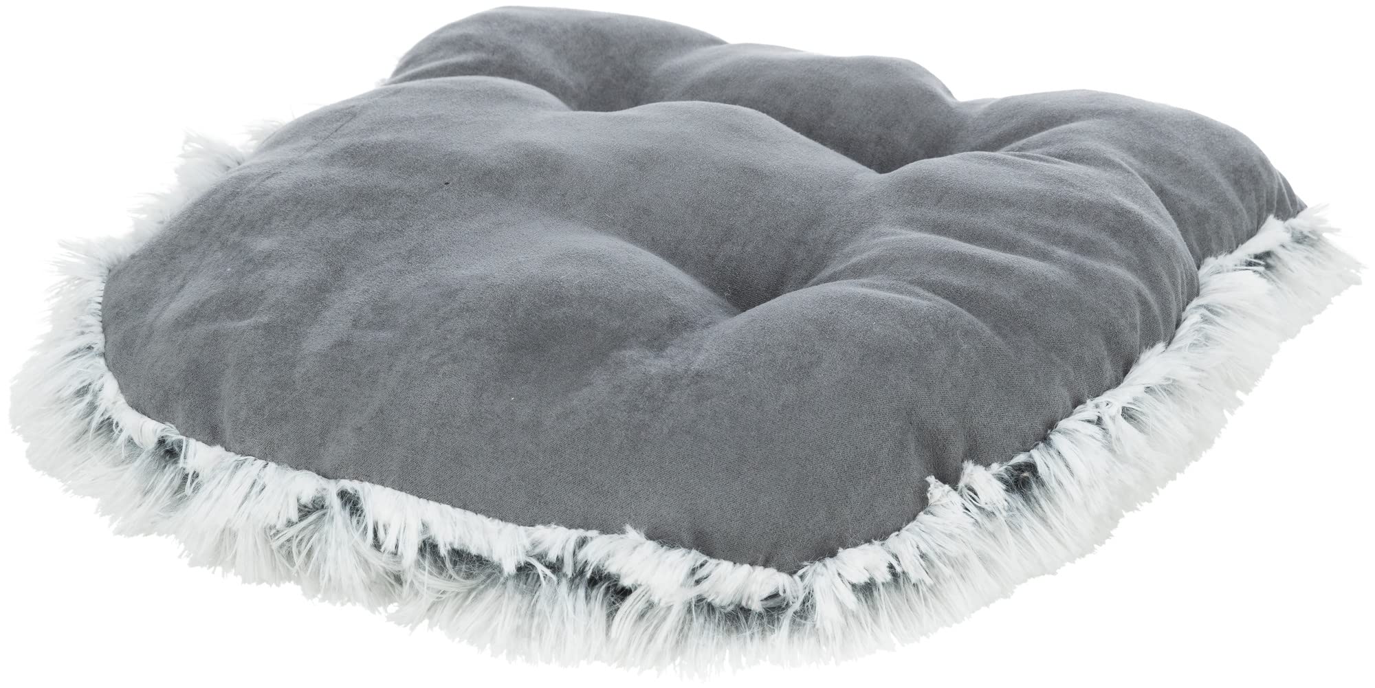 TRIXIE Hunde-Höhle Harvey - Wendekissen - rutschfester Boden - Langhaar-Plüsch - 35 x 26 x 41 cm - grau - 38030