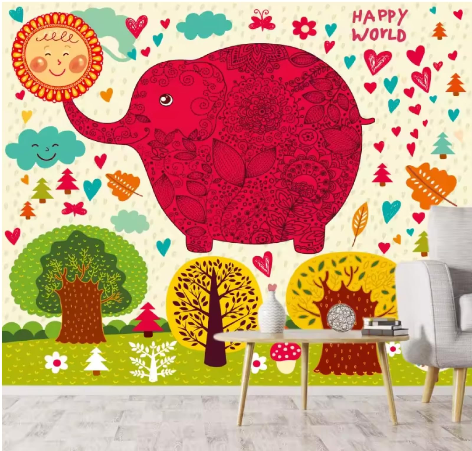 Tapety ścienne wystrój domu tapeta salon dekoracja ściany sypialni słoń murale, 3D, 200 x 140 cm
