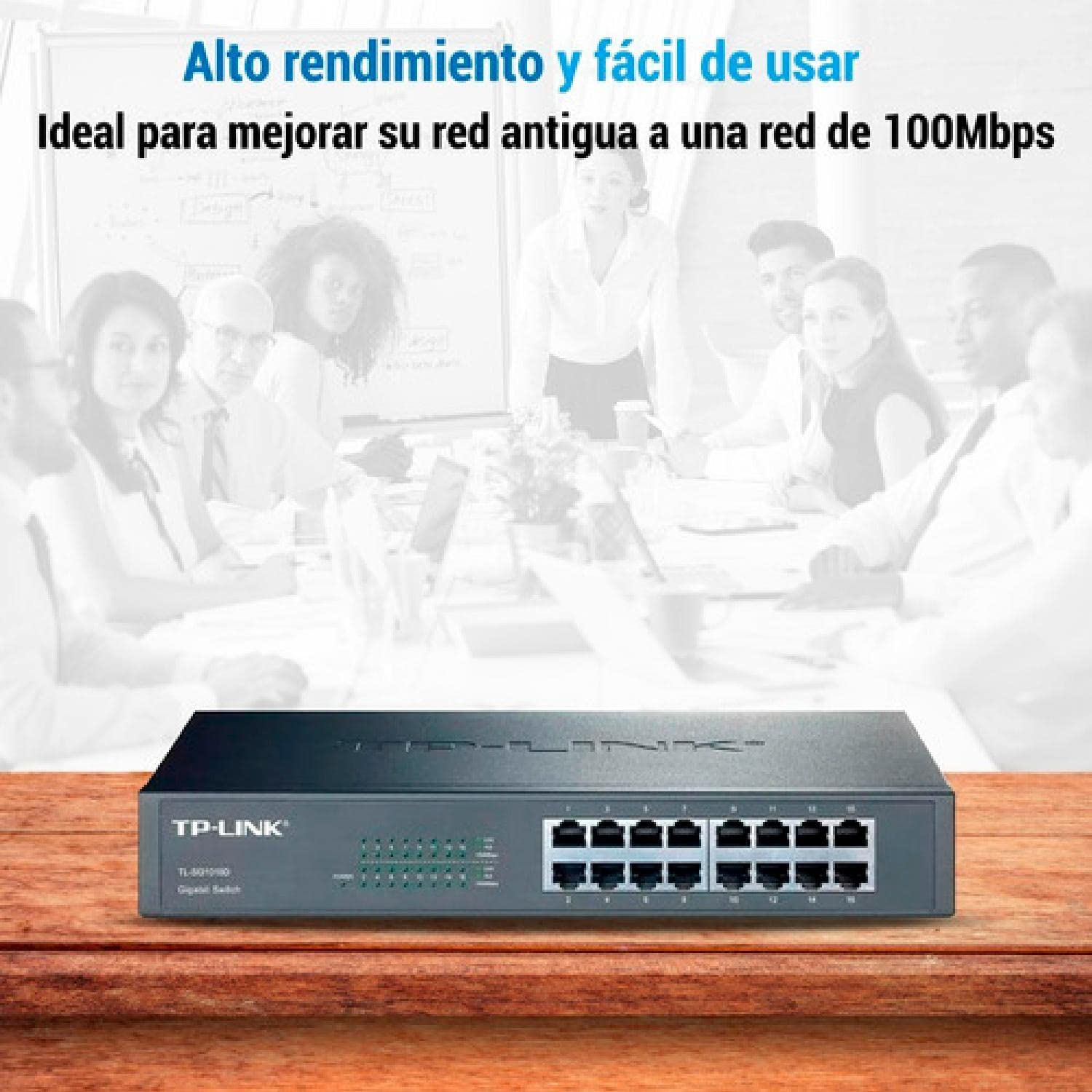 TP-Link TL-SF1016DS - Switch Ethernet, 16 puertos, Plug & Play, Metal | 16 Puertos Gigabit. Plug & Play, No Necesita Configuración. Diseño sin Ventilador, Silencioso. Carcasa Metálica.