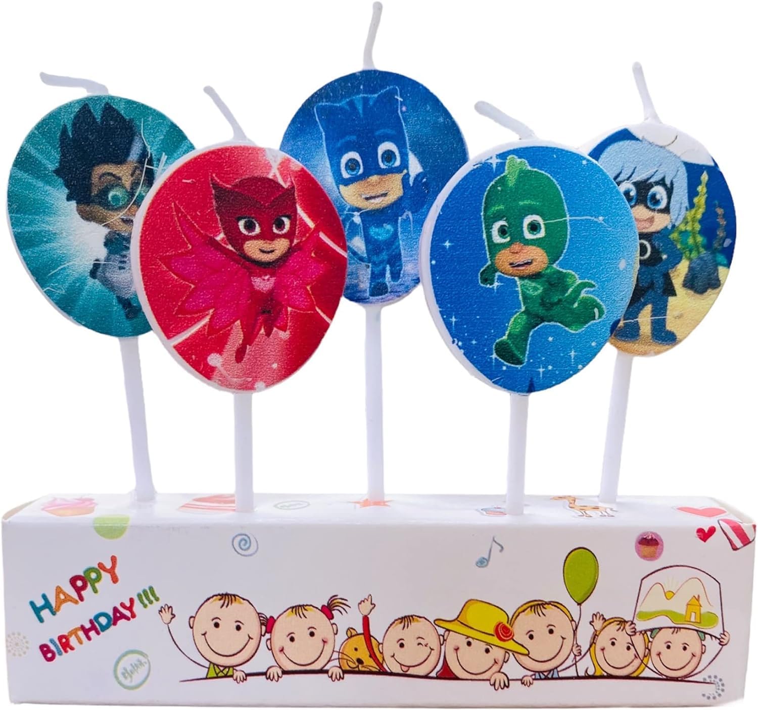 Generic 5Pcs PJ Cake Topper - PJ Birthday Candles - Boys Birthday Cake Topper - Kids Party Decorations