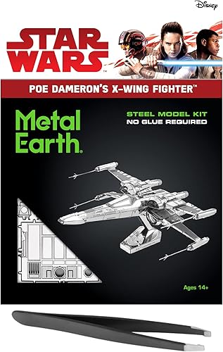 Metal Earth Star Wars Poe Dameron's X-Wing Fighter 3D Kit de modelo de metal con pinzas Fascinaciones
