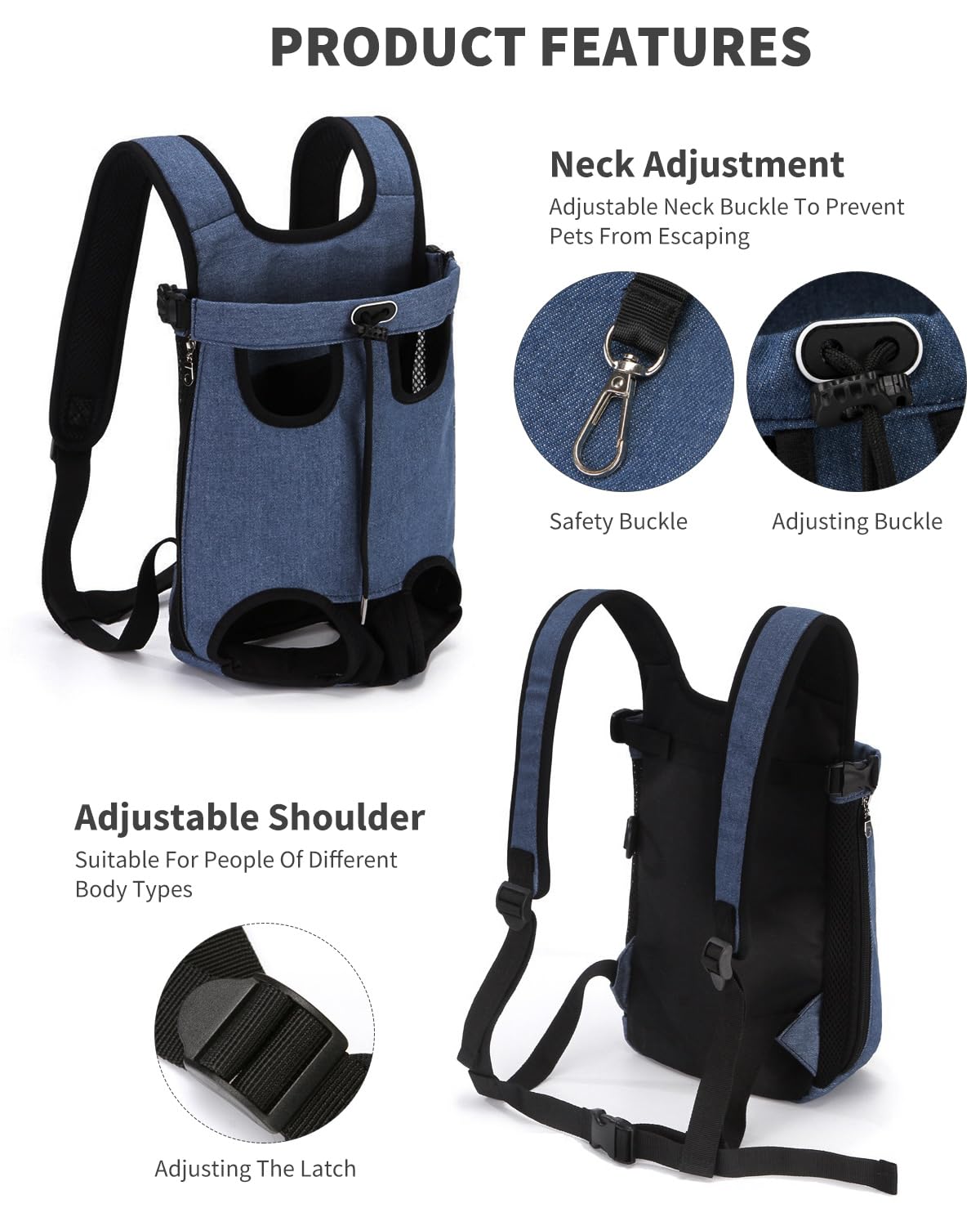 Zaino Trasportino Per Cani E Gatti - Fino A 16.5kg, Design Sicuro E Traspirante - Foto 6