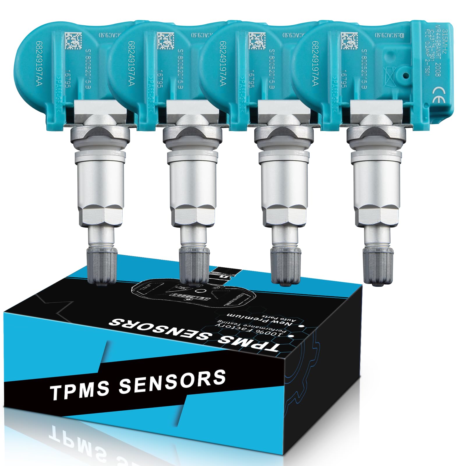 YZHIDIANF Upgraded Pre-Programed TPMS Sensor for:-Jeep Cherokee 2014-2021, for:-RAM 1500 2500 3500 2014-2021 Tire Pressure Monitoring System Sensors