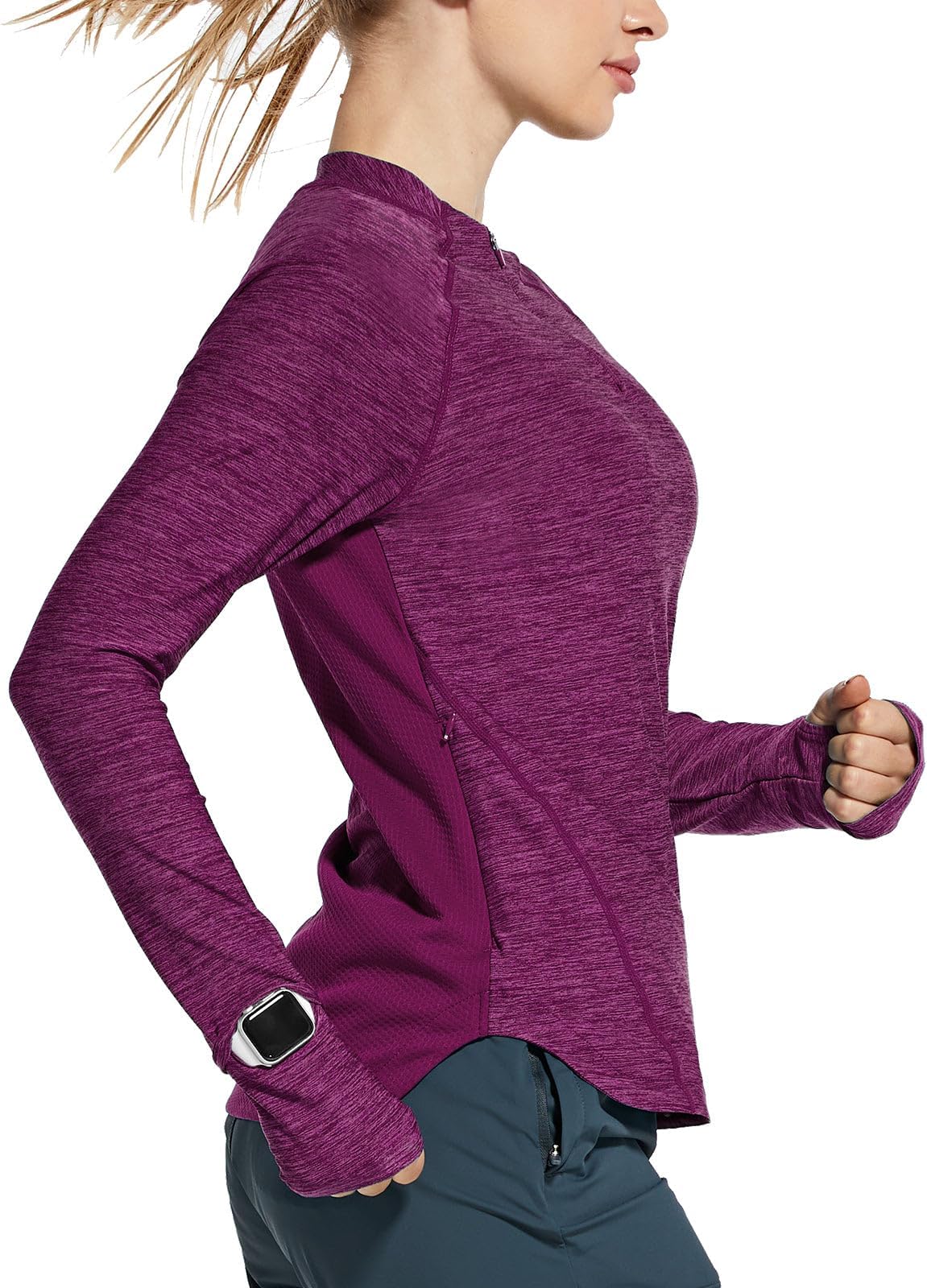 Women's Long Sleeve Running Shirts Quick Dry Lightweight Pullover Workout Tops Athletic T-Shirts Moisture Wicking