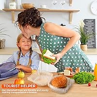 Vista 5 de 500 recipientes de plástico transparente con bisagras de 5.75 pulgadas, recipientes de plástico transparente para llevar, recipiente de comida