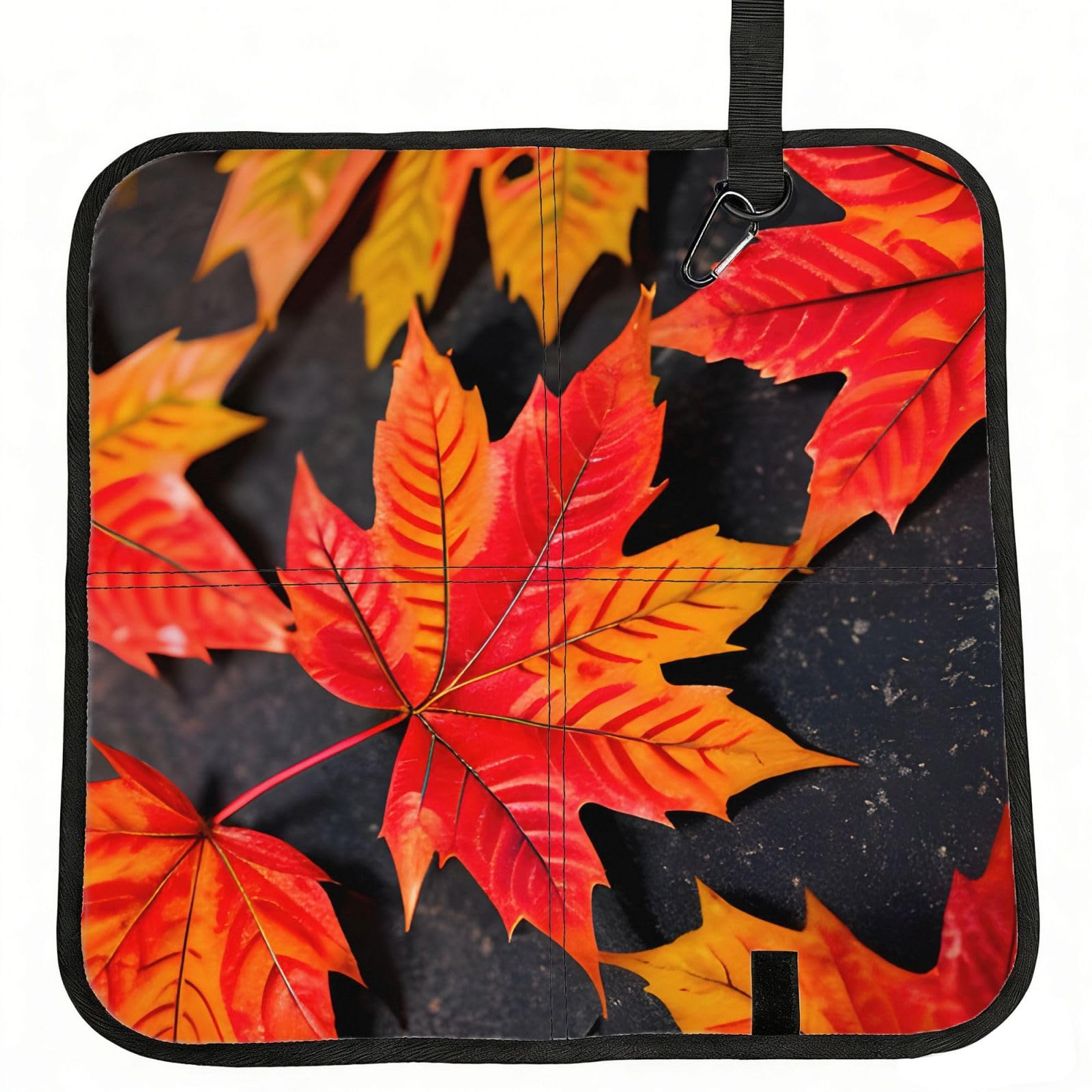 YGLHBDPBF Fall Red Leaves Print Camping seat cushion,Foldable Sitting Pads,Save Backpack Space for Hiking