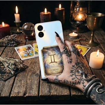 Infinix Note 50 Pro Plus ile Uyumlu Burç Kartları İkizler Tasarımlı Şeffaf Silikon Kılıf