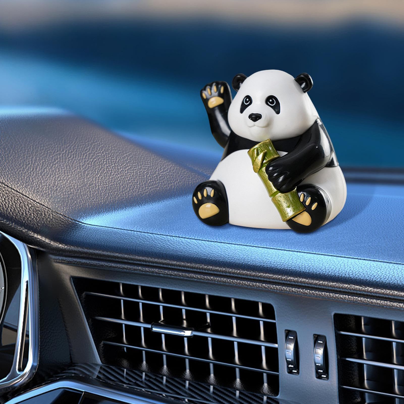 Panda Danza Solare | Creativa Auto Figure - Statue Swing Ufficio, Figurine da Collezione, da Ufficio Panda, Giocattolo Ballerino Bobble per Auto