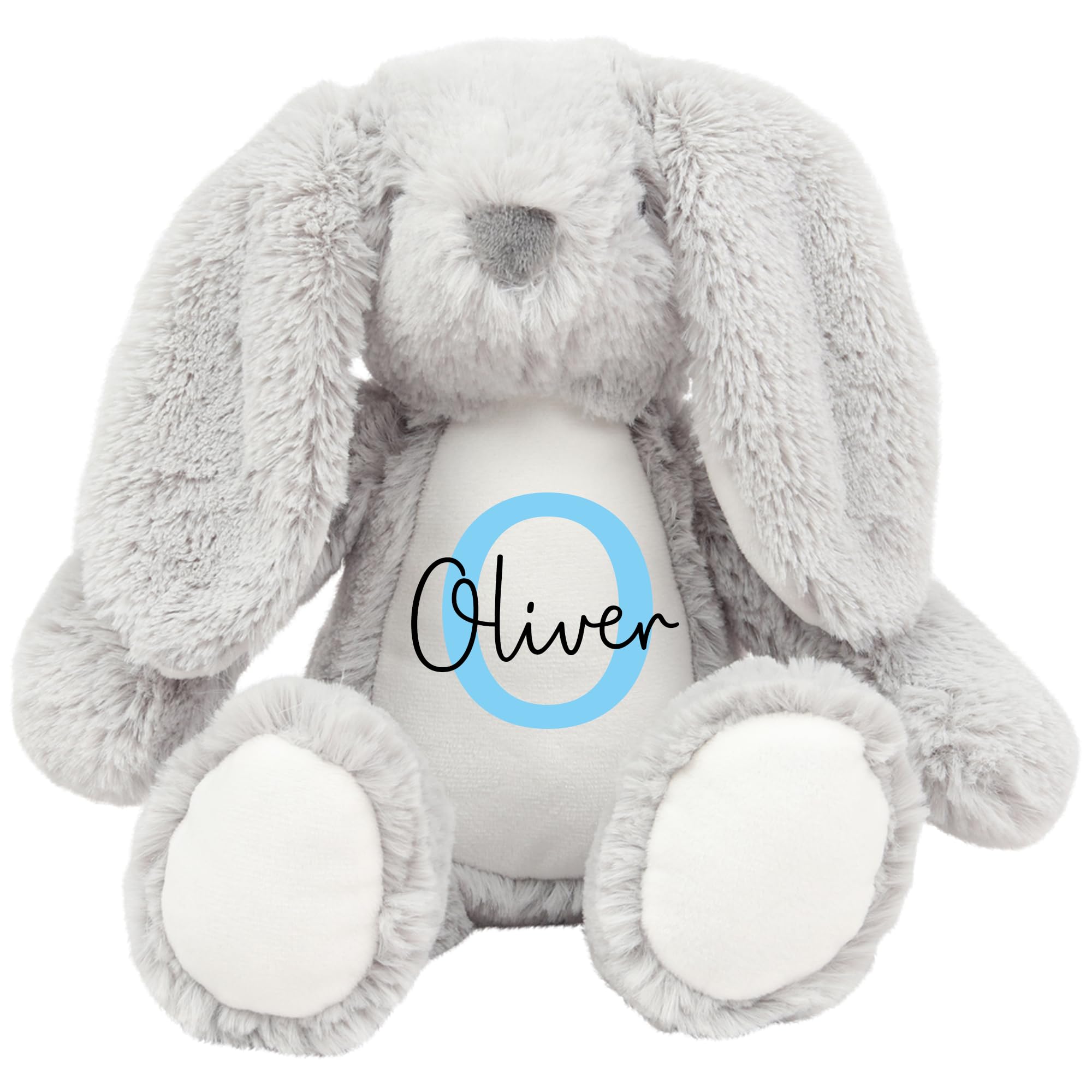 Personalised Bunny Rabbit Soft Toy - Name And Initial Keepsake Teddy For Baby