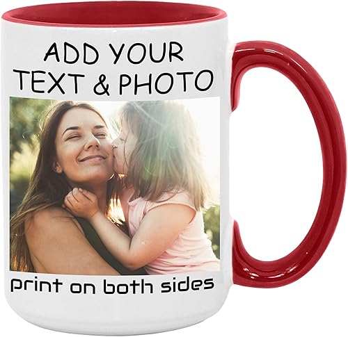 Miniatura 8 de RKXGiftopia Tazas de café personalizadas  Personalizadas con tu foto, texto y nombre  Regalo ideal para mamá, papá y seres queridos, 11 onzas,