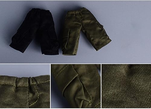 Miniatura 3 de Pantalones cargo de figura masculina a escala 112, pantalones cortos de entrenamiento para correr con bolsillos adicionales para figuras de acción