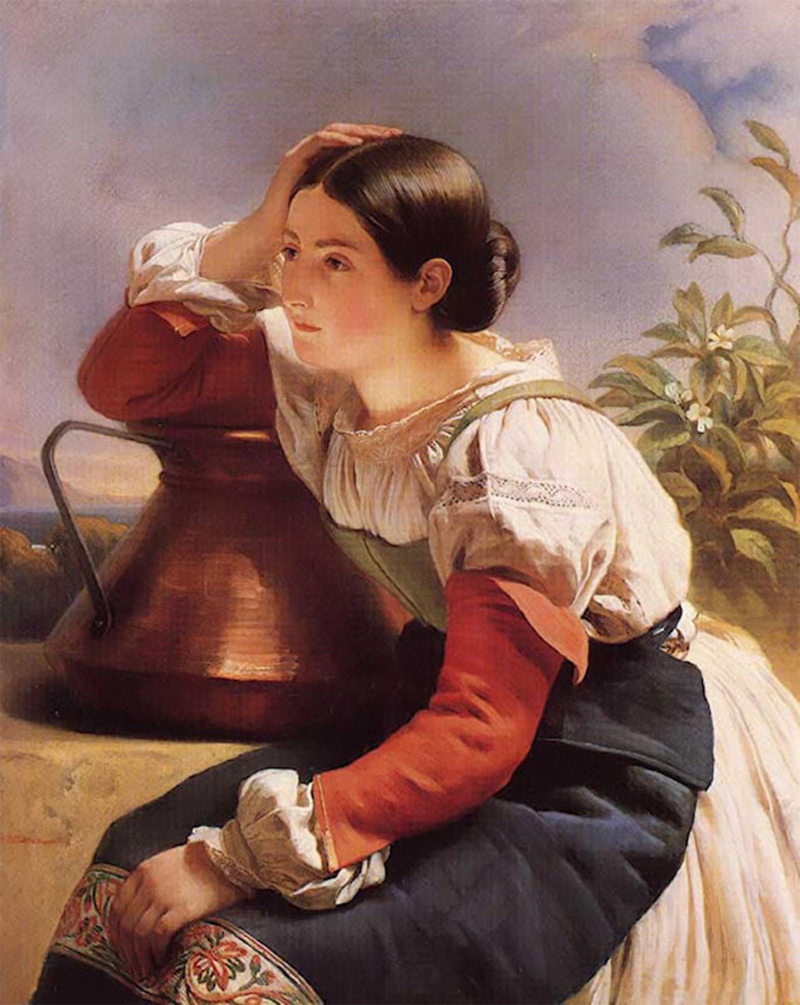 POSTERIIk Famous Animal Posters Vintage Picture Young Italian Girl by the Well Byxavier Winterhalter Modern Wall Decor for Home Decor 60x90cm