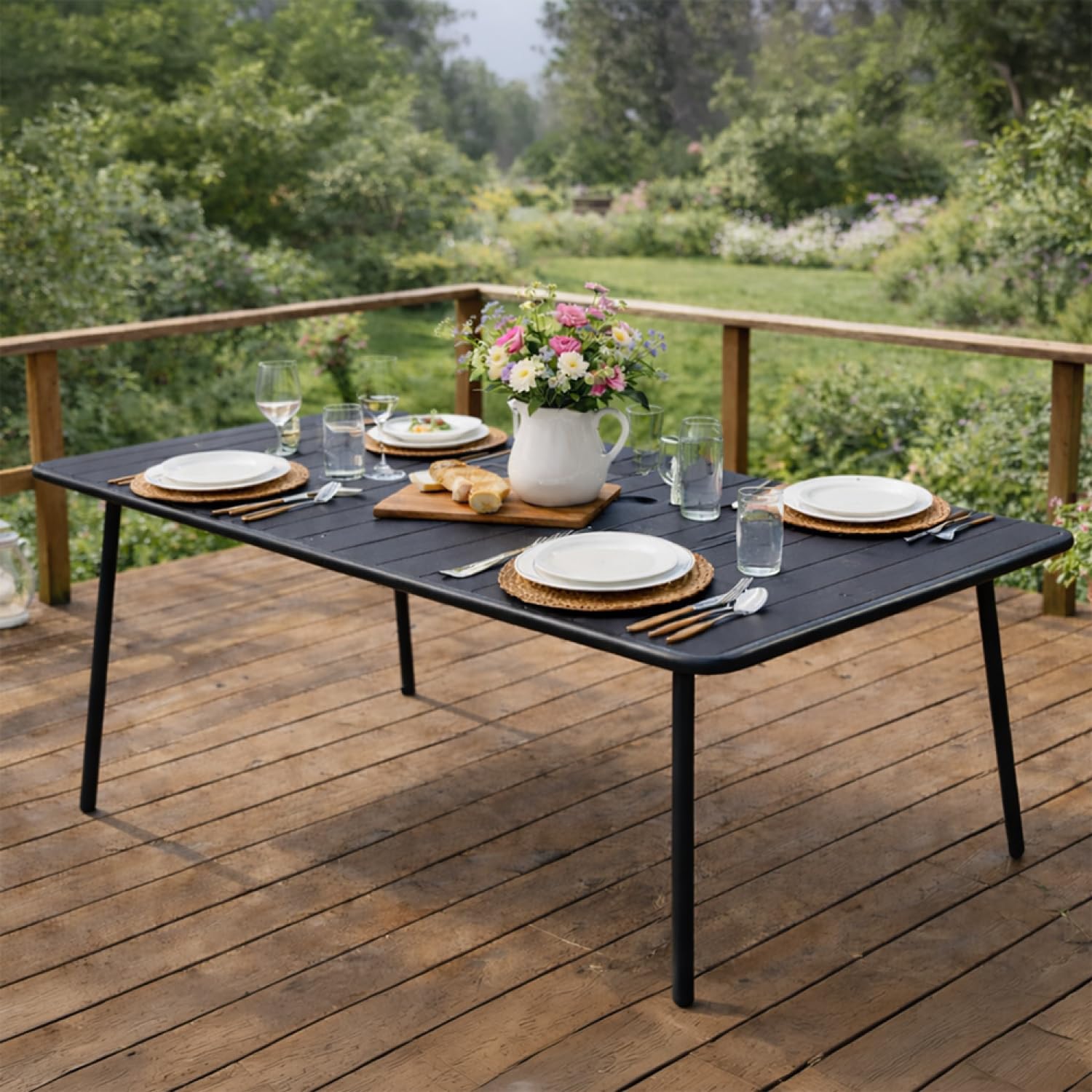 CONCEPT USINE Table de Jardin BERGAME 6 Places Gris 120 cm