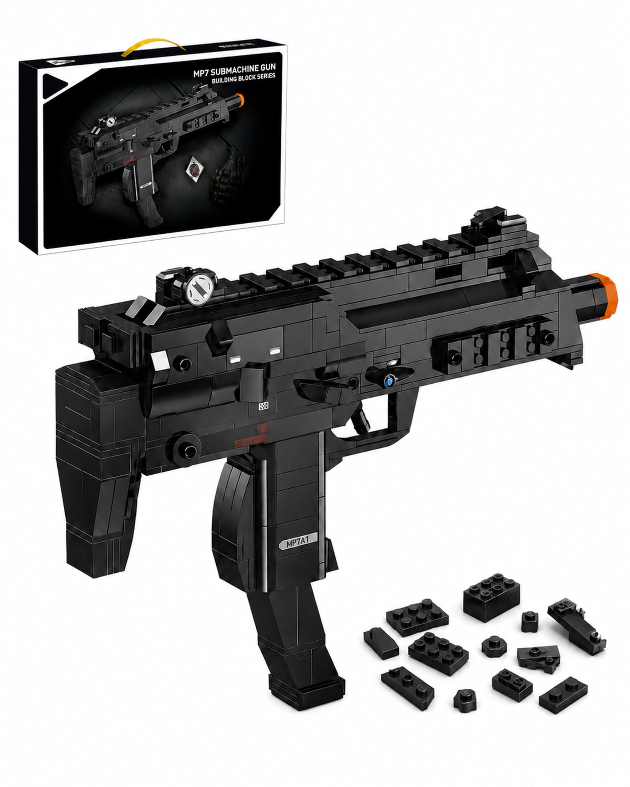 JYLWSMHU MP7 Gun Building Block Set 1:1 Tactical Collectible Model Kit — image 1