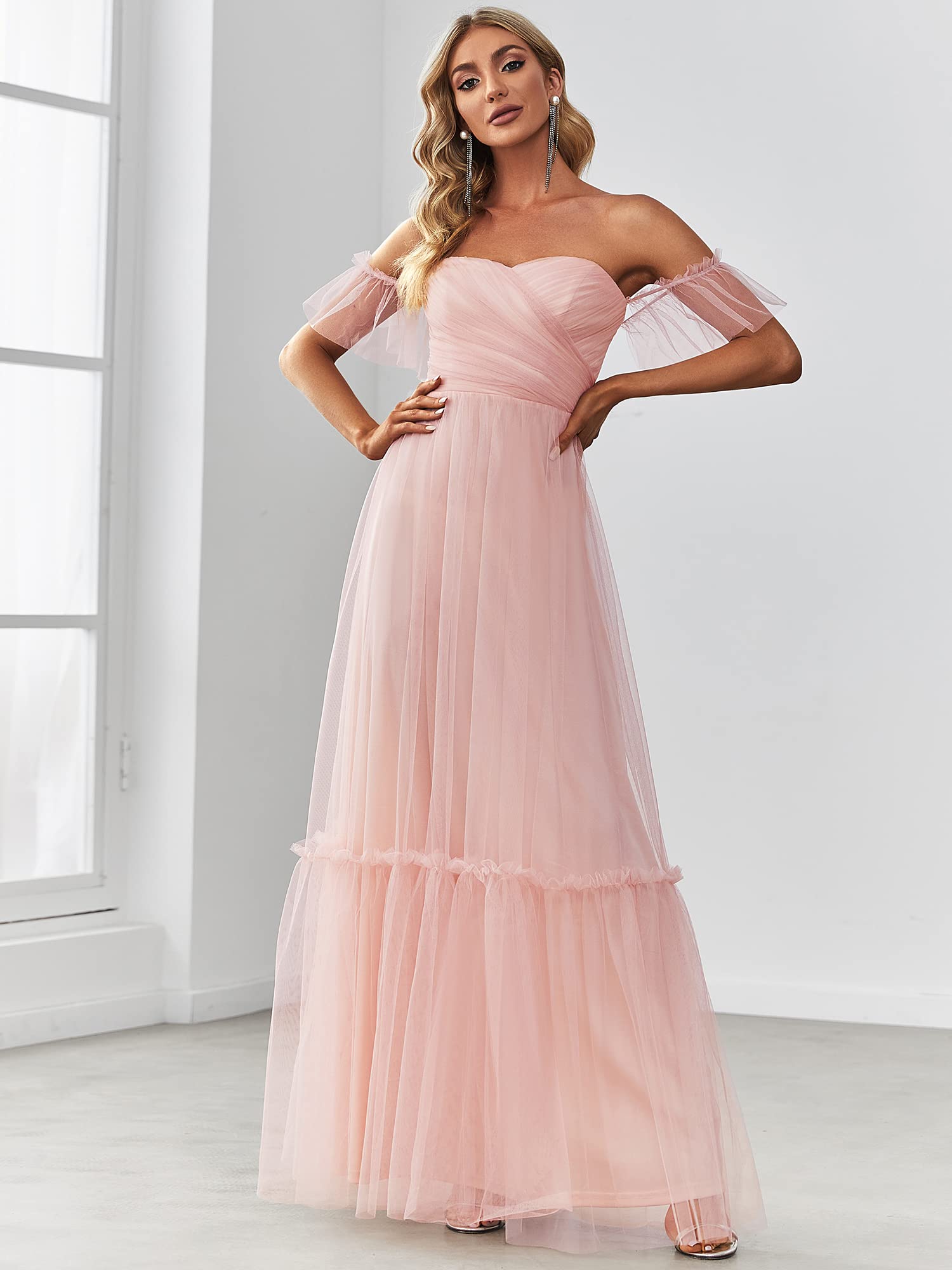 amazon pink formal dresses MisShow Pink Prom Dresses Satin Long Formal Dress with Slit Elegant Cowl Neck A-line Wedding Evening Prom Ball Gowns M at Amazon Women's Clothing store