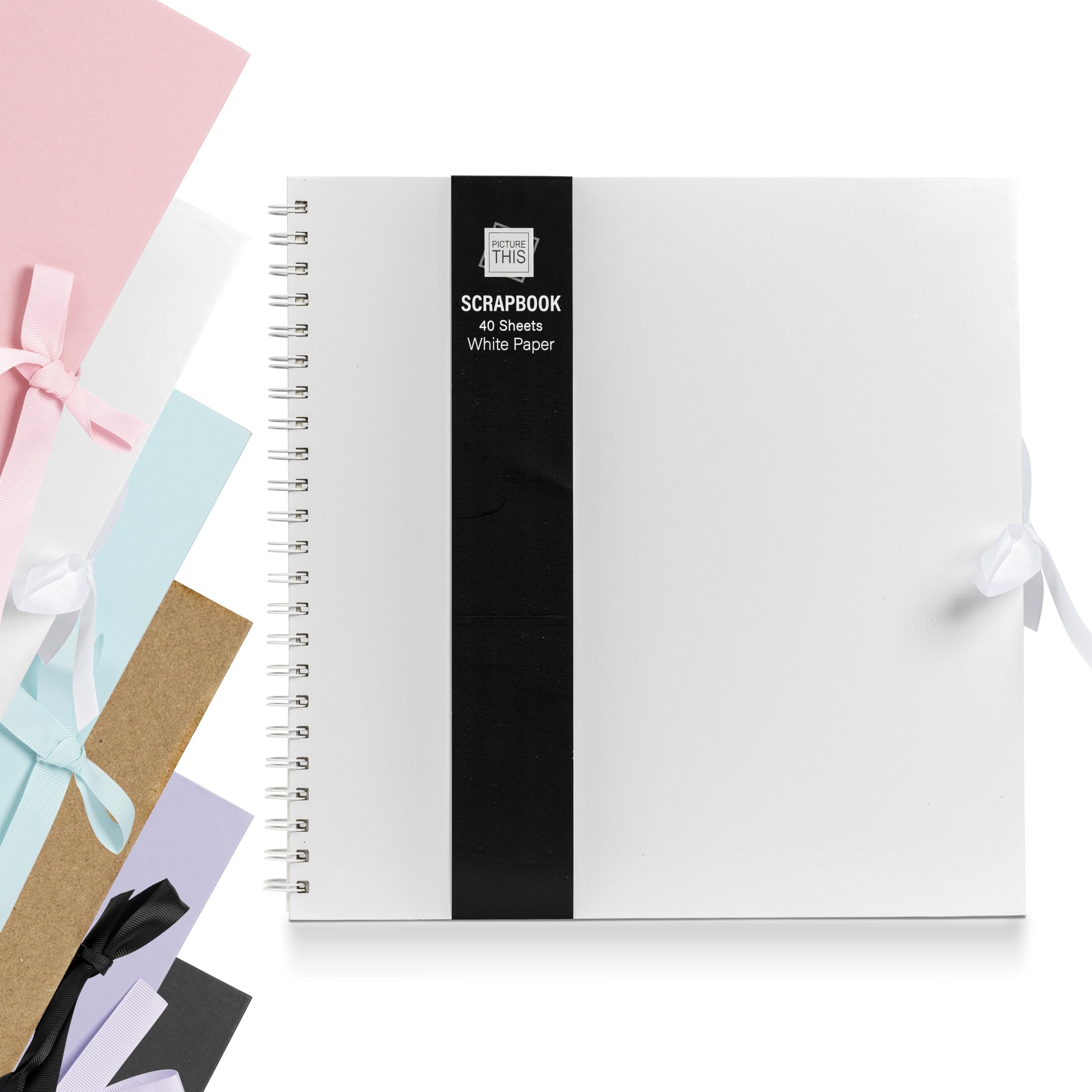 Evelay White Scrapbook Photo Album Spiral Bound For Wedding Couple Travel Memory Book With 40 Pages - Large, 12 X 12" (White)