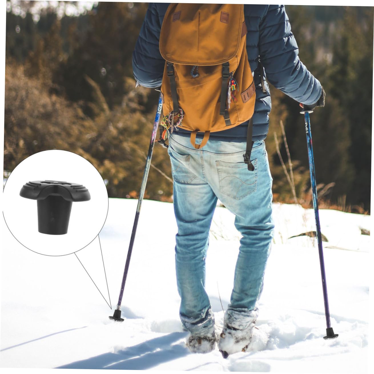 Mipcase Punte Antiscivolo per Bastoni da Trekking 19Mm Copripiedi in Gomma 8 Pezzi Assorbimento Urti Accessori Sostitutivi per Stampelle e Bastoncini da Escursionismo Stabilità su