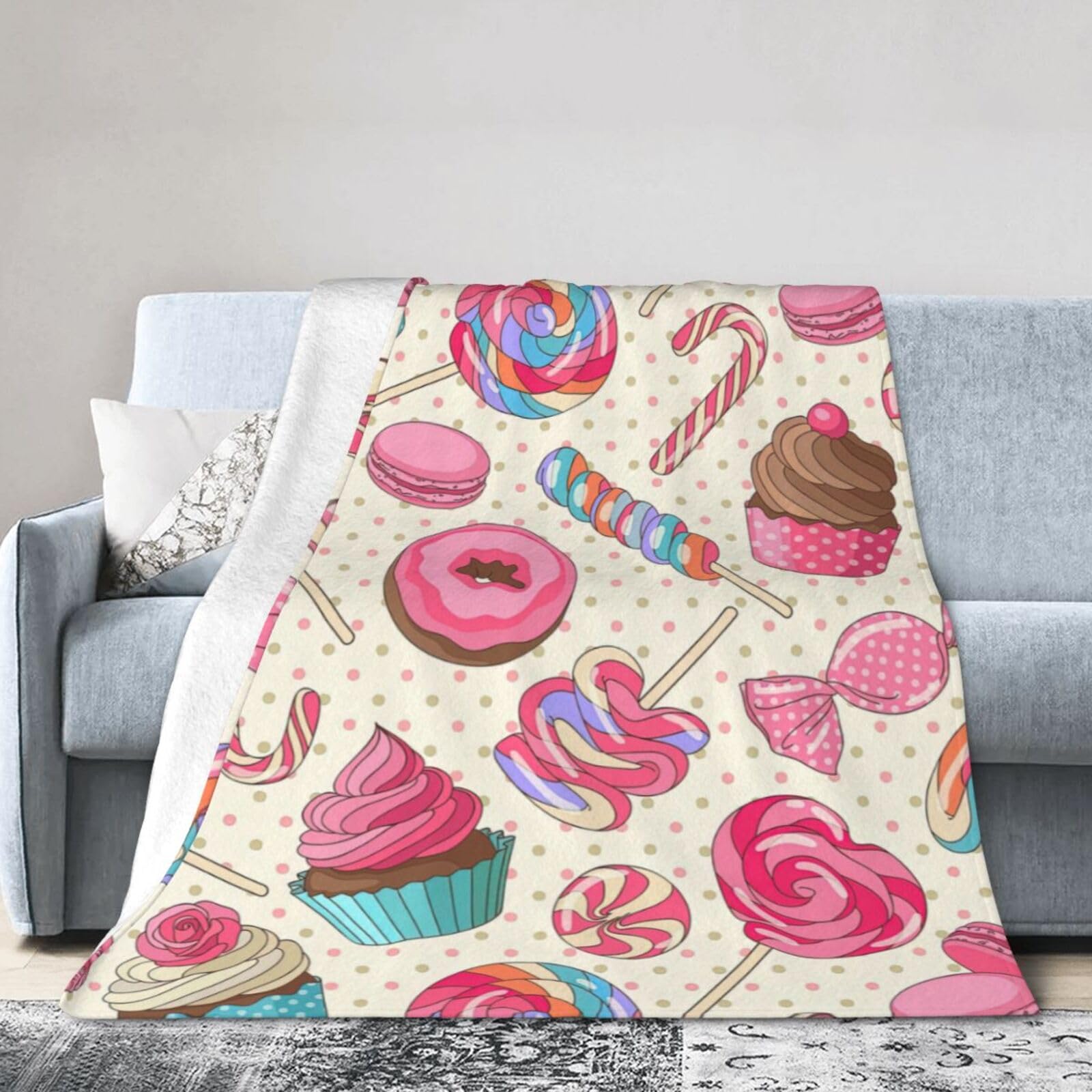 Couverture en flanelle ultra douce cupcakes contre les soirées fraîches