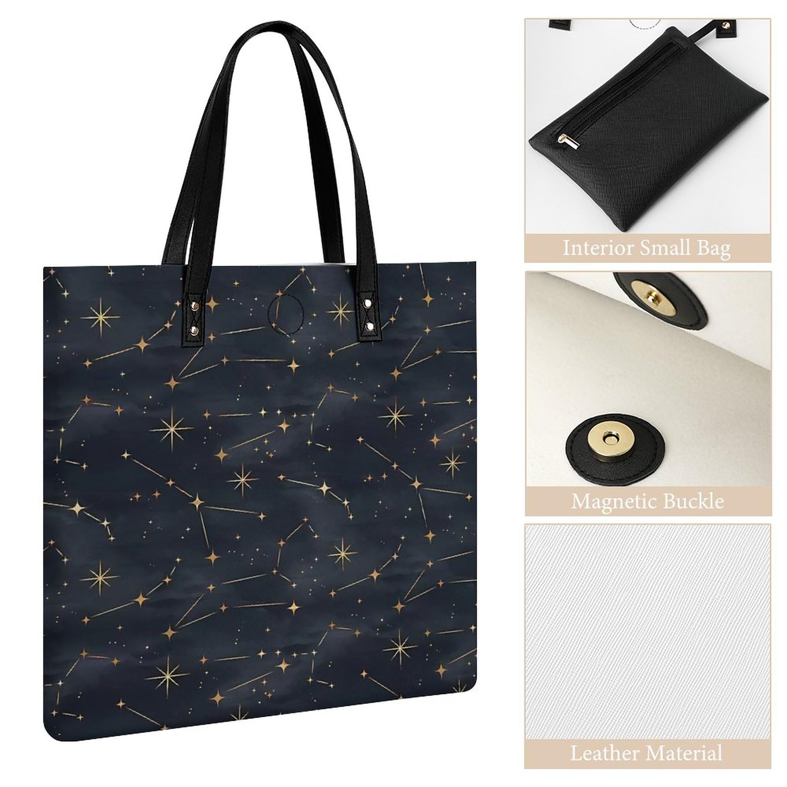 Amazon.co.jp: トートバッグ 星 星座 ハンドバッグ 手提げ 大容量 