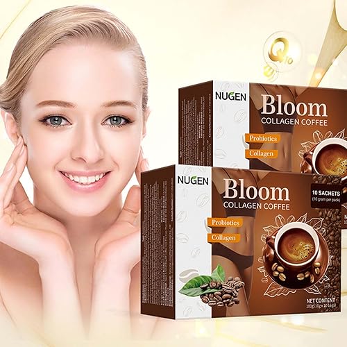 Miniatura 2 de Bloom - Café de colágeno, colágeno de café Bloom de Japón, café de colágeno Nugen Bloom, colágeno de café orgánico puro para mujeres y hombres (3)