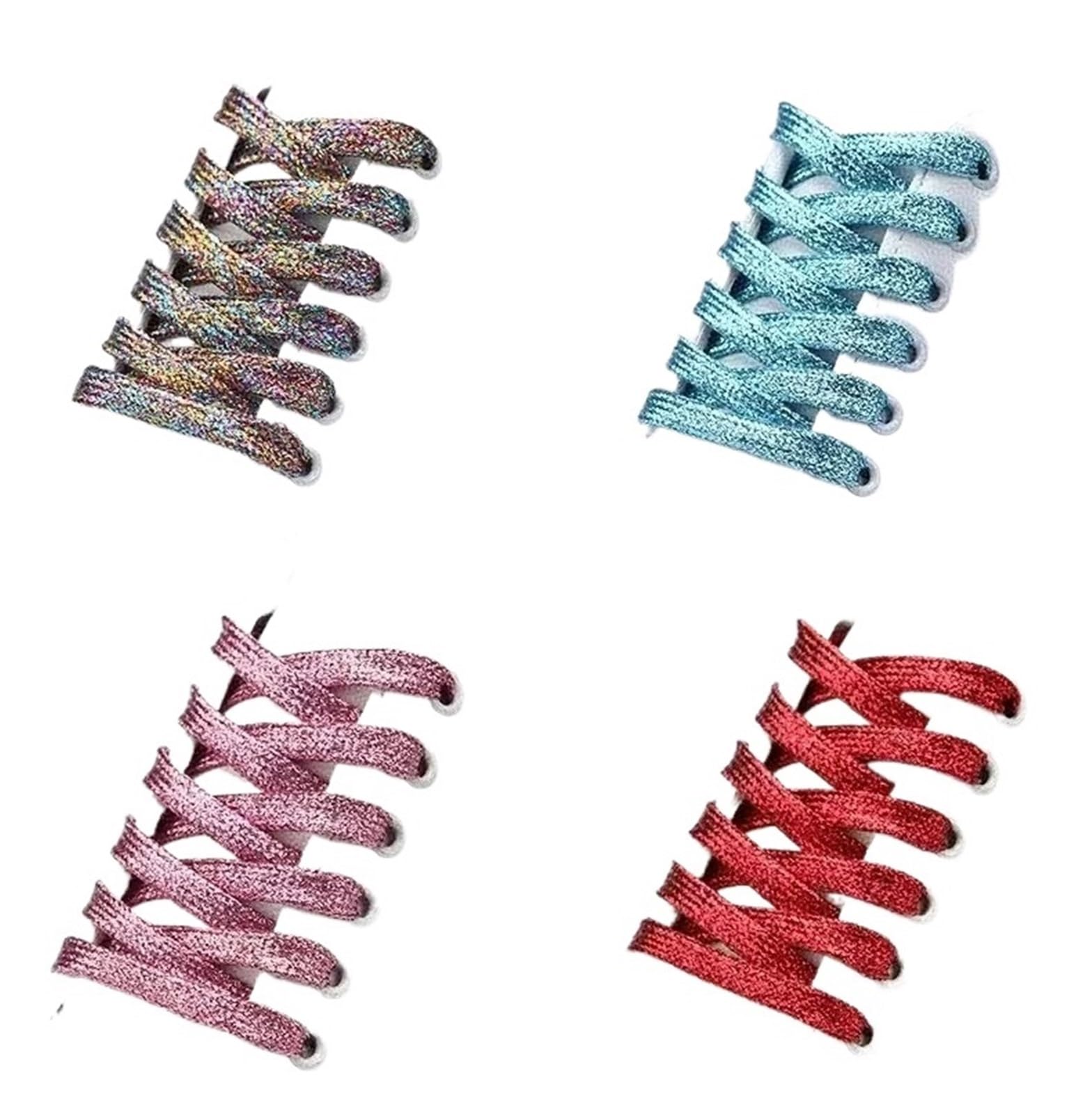 5 pares de cordones brillantes dorados y plateados for zapatillas, botas zapatos Para Sneaker