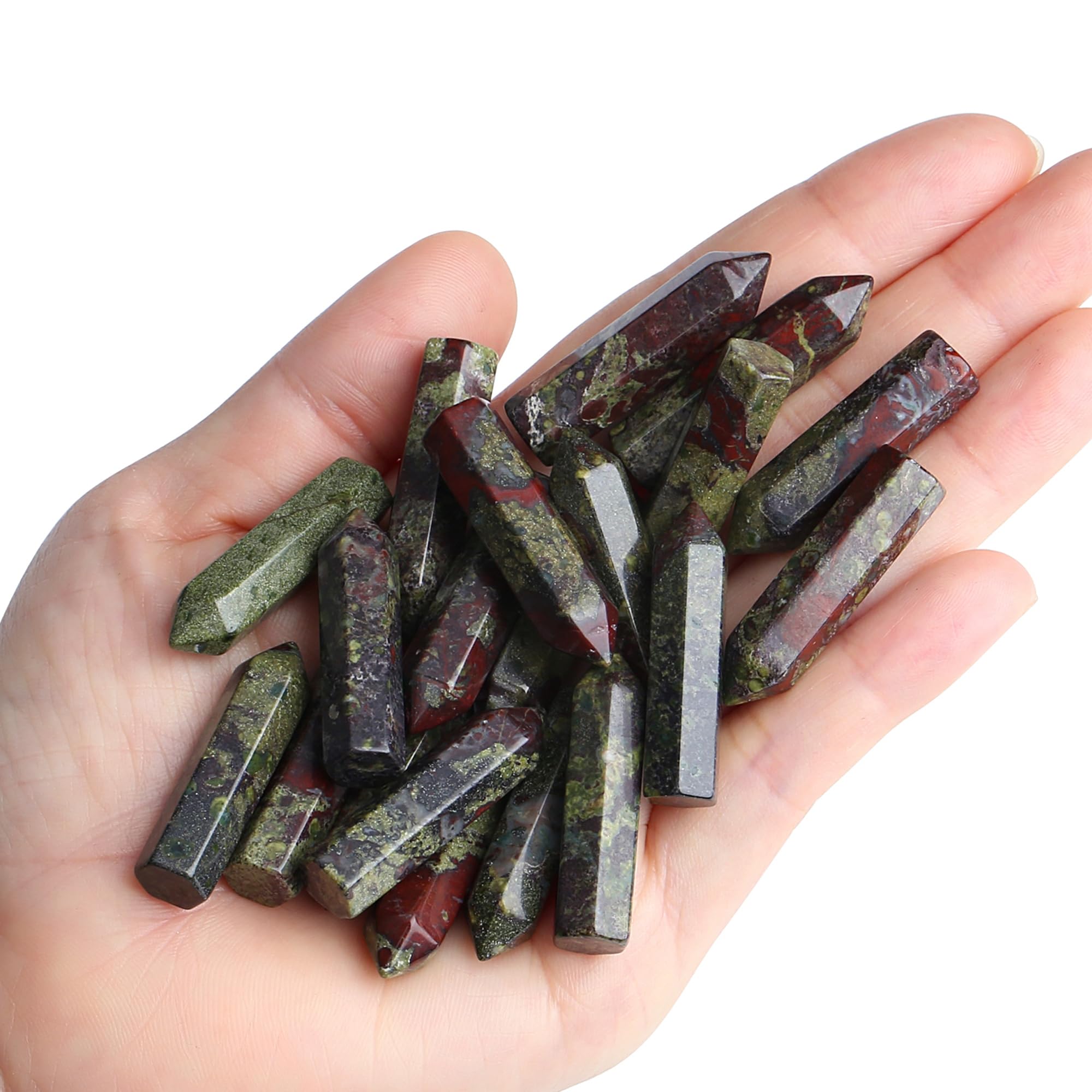 QINJIEJIE Dragon Blood 20 PCS Healing Crystals Stones Sets Wands Bulk