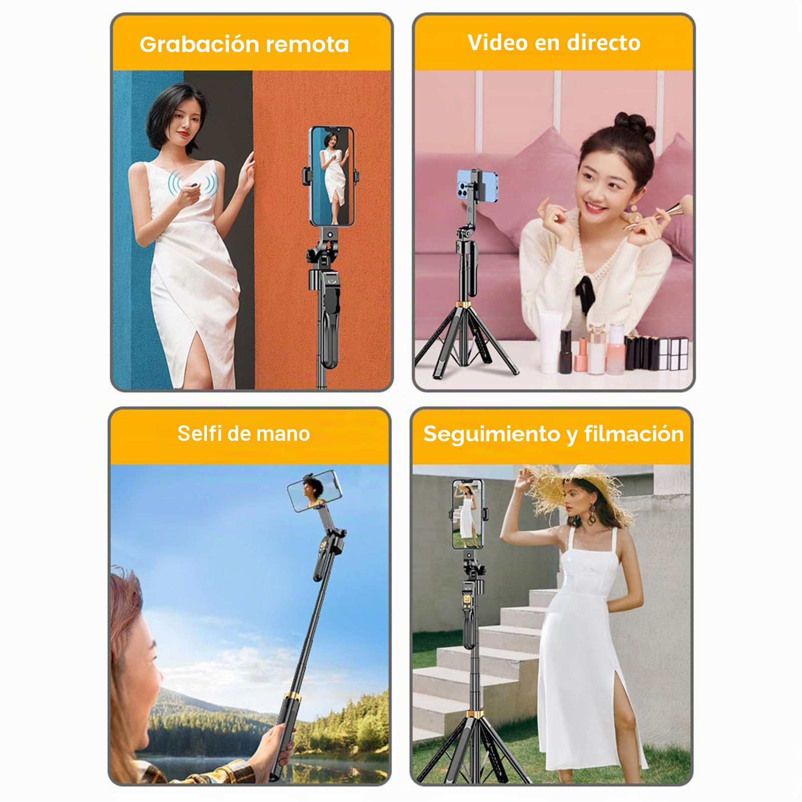 Andoer Trípode para selfie con seguimiento facial automático, 180 cm, trípode para teléfono móvil con tornillo de 1/4 pulgadas, disparador remoto, control de gestos para selfie, transmisión en vivo,