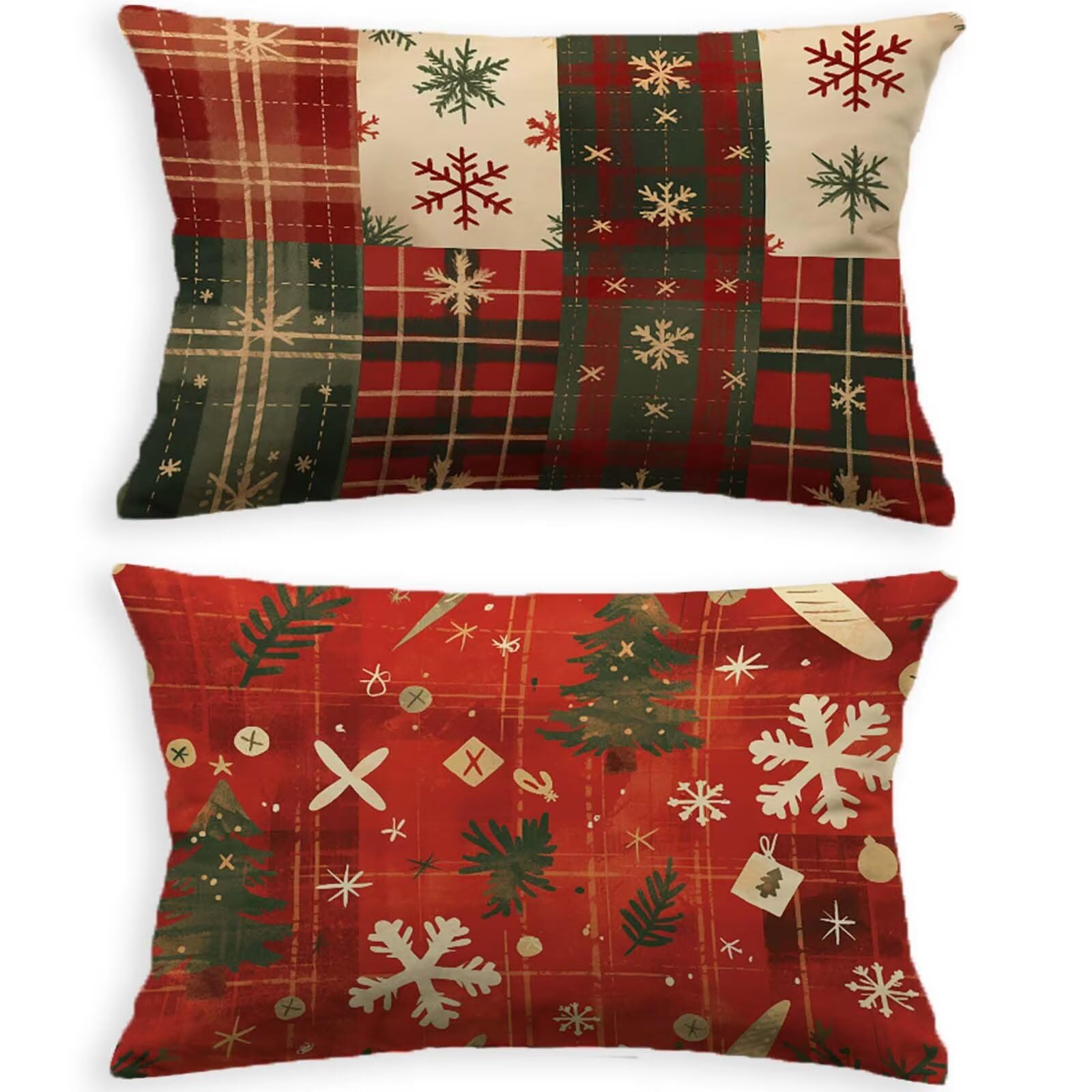 Housse de coussin rouge 50x70 avec fermeture invisible haut de gamme