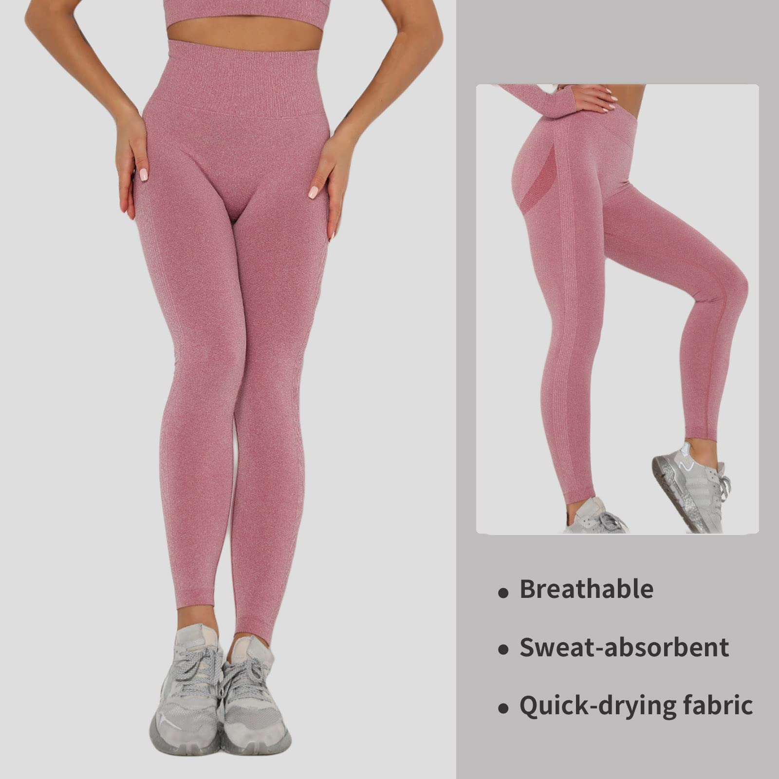 Merlvida Leggins Sportivi Donna Vita Alta Leggings Push Up Pantaloni Palestra Controllo della Pancia Anticellulite Pantacollant Opaco Elastici Tuta Collant Abbigliamento Sportivo Donna Yoga Fitness
