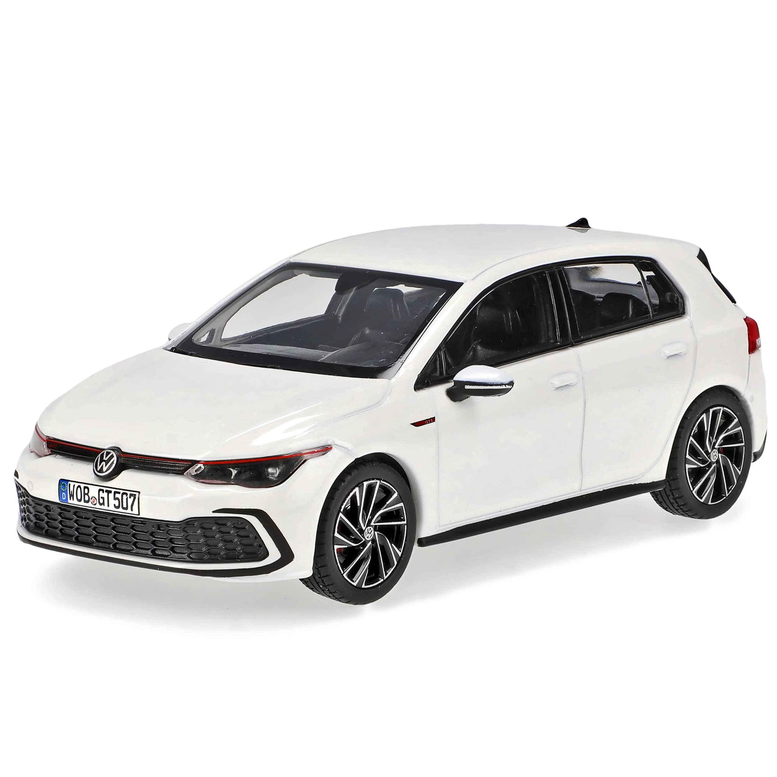 Volkwagen Golf VIII G*T*I 5 Türer Weiss 8. Generation Ab 2019 1/43 Norev Modell Auto mit individiuellem Wunschkennzeichen